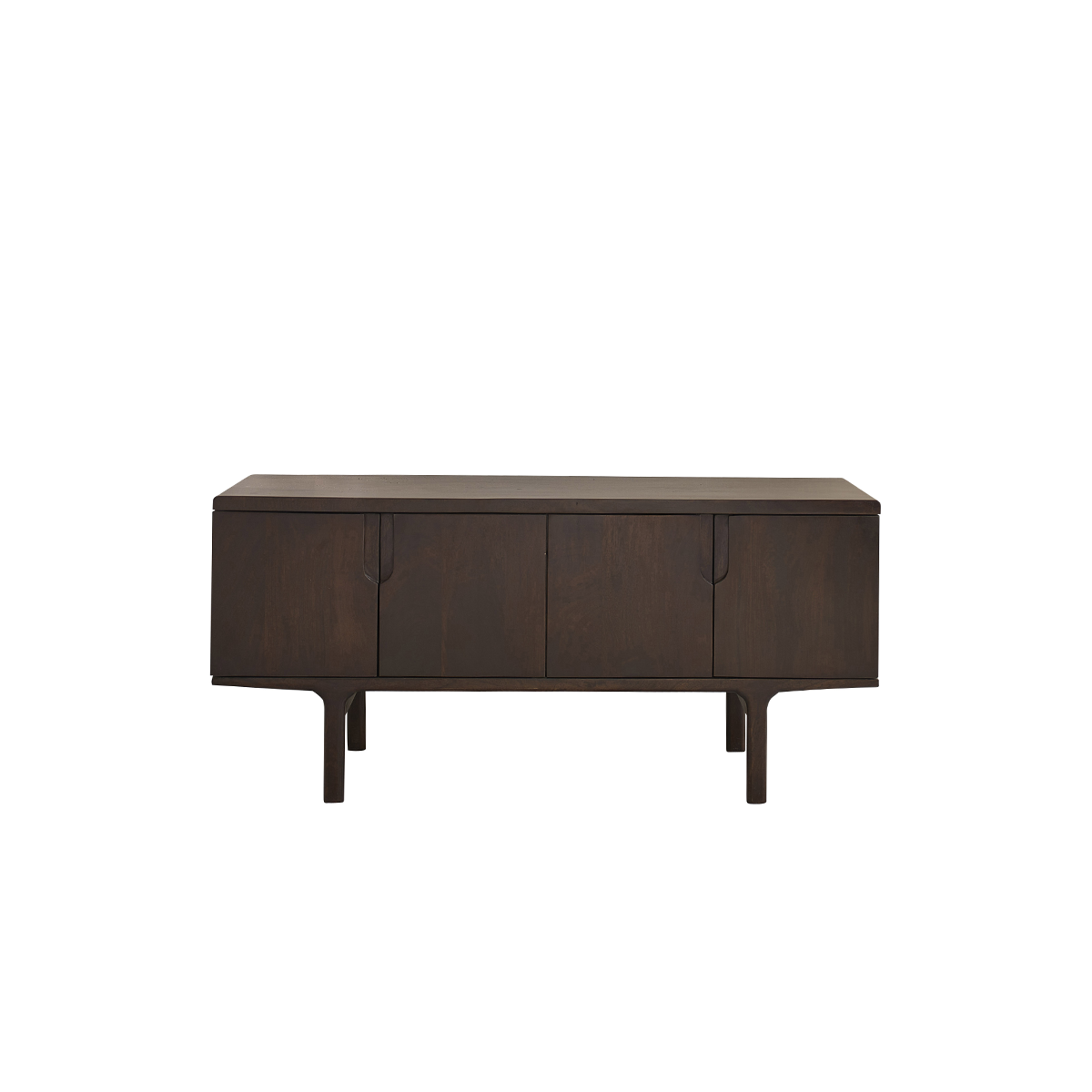Meuble TV en manguier massif 4 portes 120 cm LAZARE couleur unique, BERAH GETAH