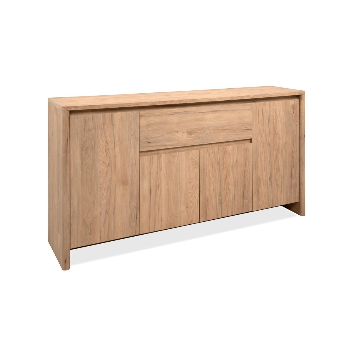 Buffet salle à manger effet bois 4 portes 1 tiroir ALVA bois naturel, PIER IMPORT