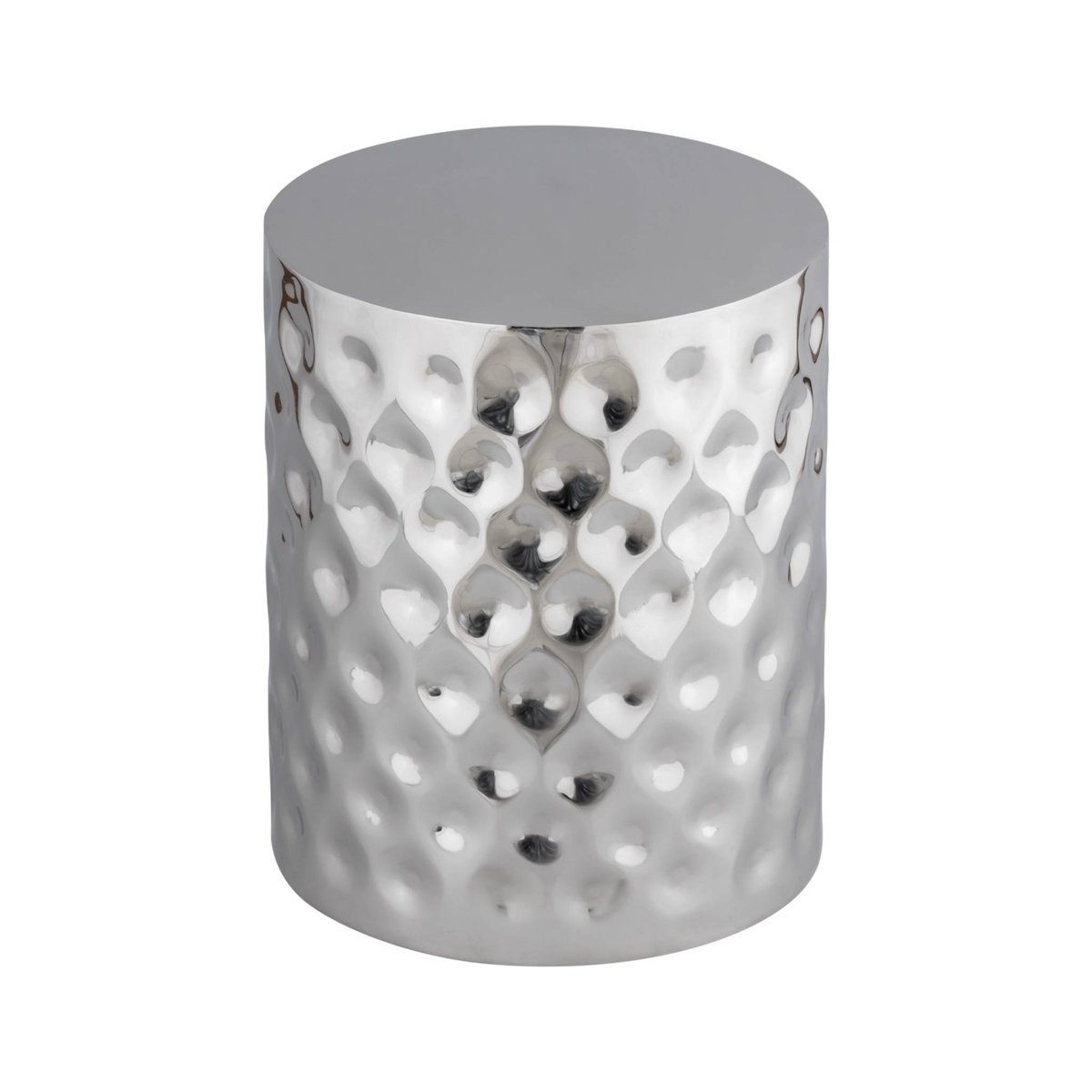 Table d'appoint, bout de canapé, table de chevet acier émaillé chromé Ø33 x H 41cm MIRA chromé, SWEEEK