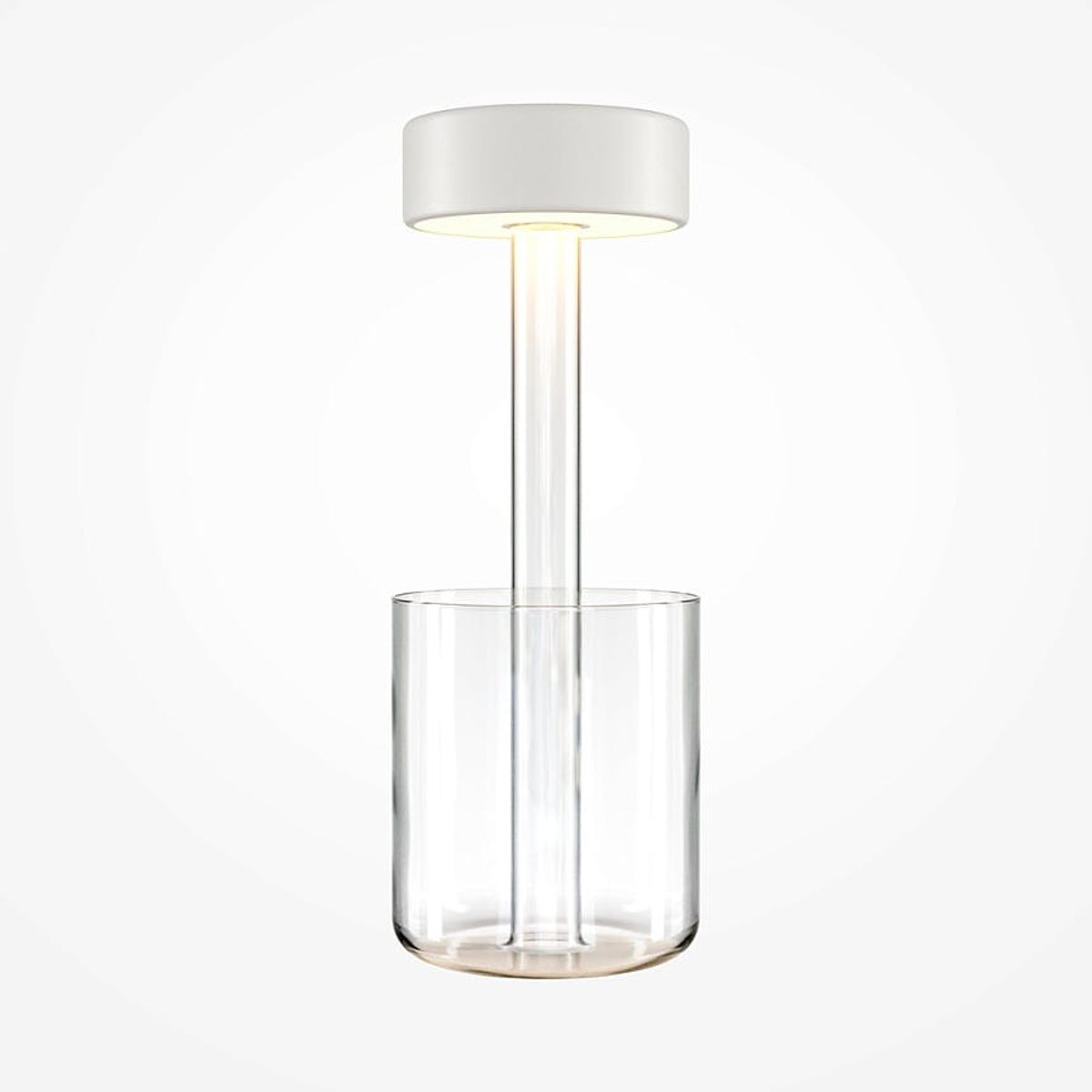 Lampe d'appoint sans fil avec vase ALMA blanc, PIER IMPORT