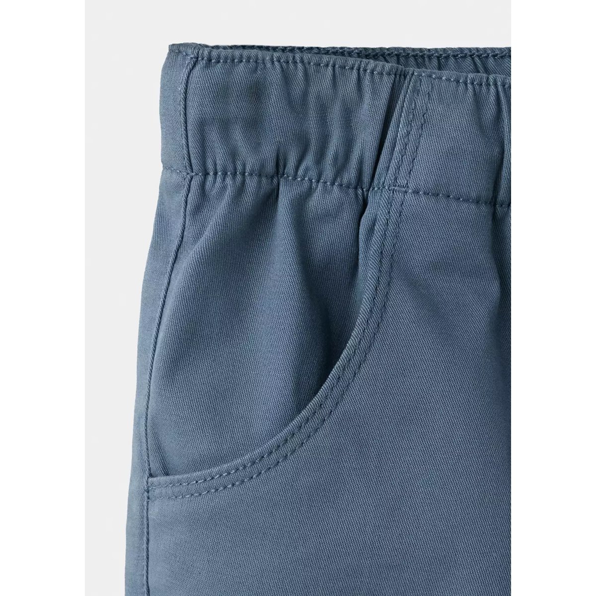 Pantalon coton taille élastique bleu, MANGO BABY