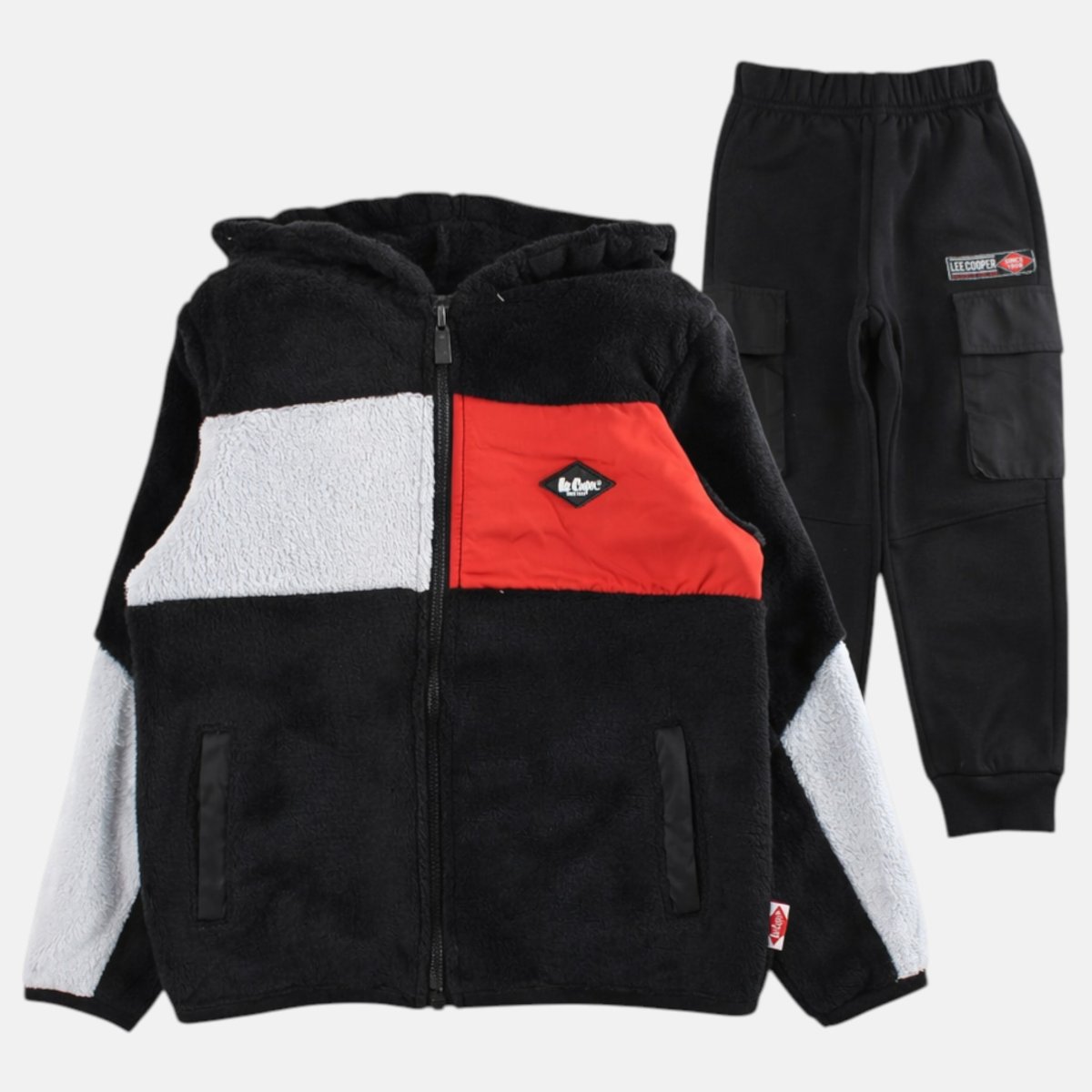 Ensemble veste zippée à capuche et pantalon de jogging STREET KID noir, LEE COOPER
