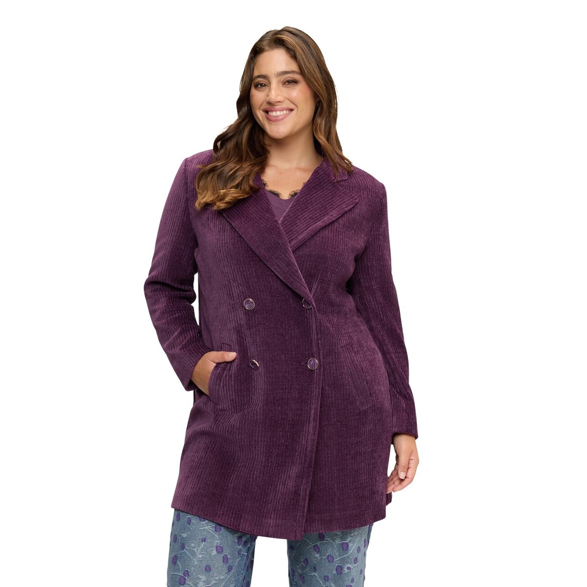 Manteau croisé violet, FIORELLA RUBINO