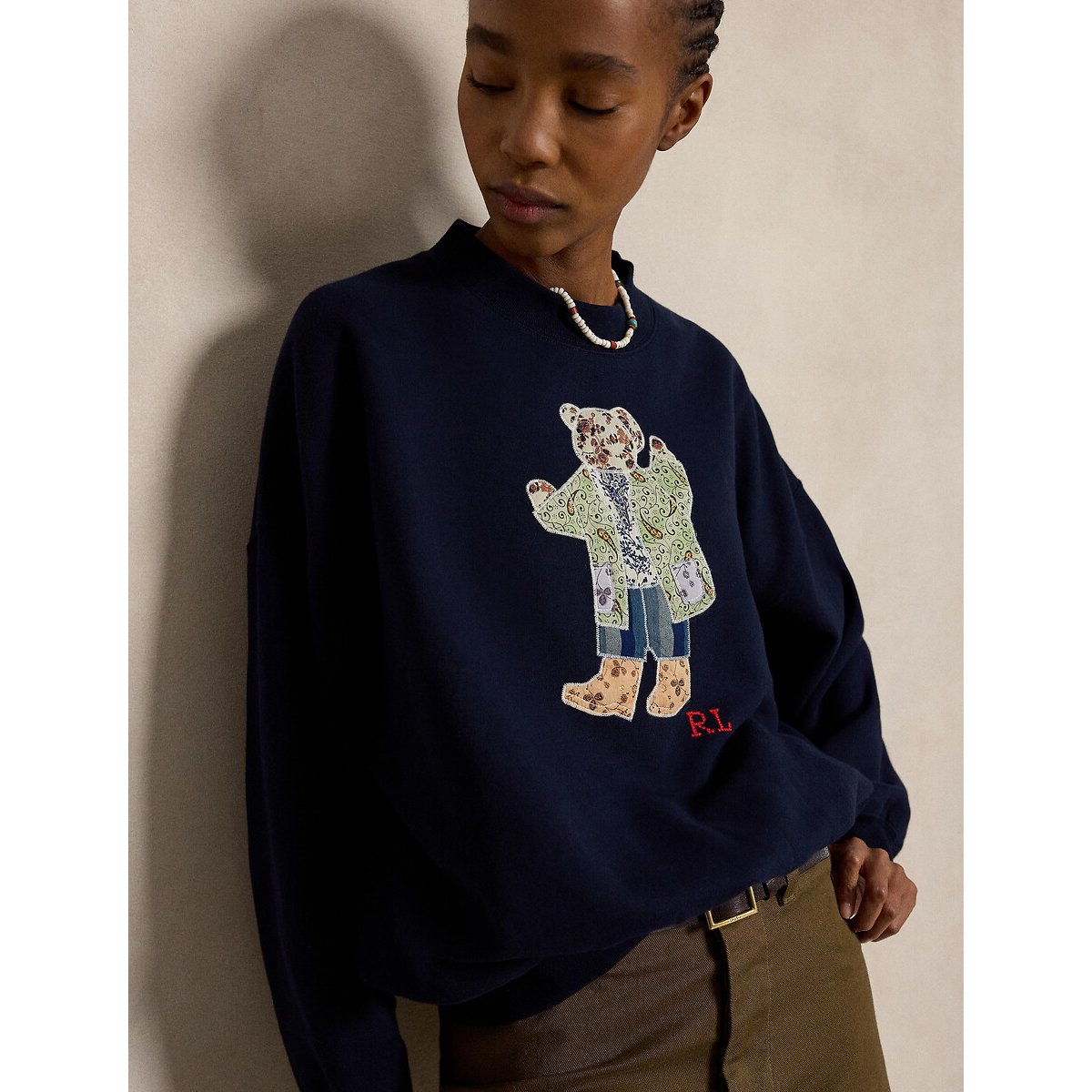 Sweat col rond, POLO BEAR patchwork marine, POLO RALPH LAUREN