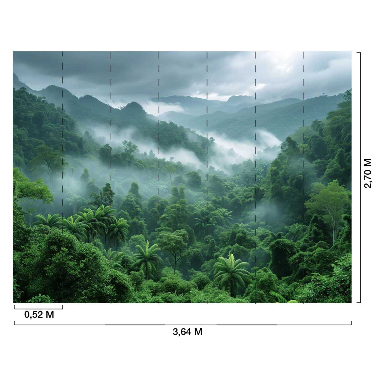 Papier peint jungle profonde intissé, HEXOA