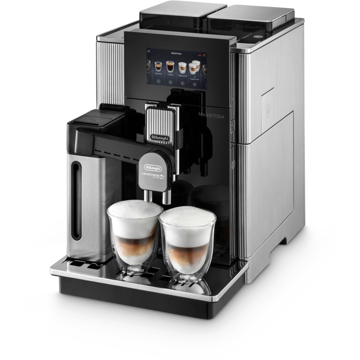 Expresso Broyeur Maestosa EPAM960.75.GLM connecté inox noir, DELONGHI