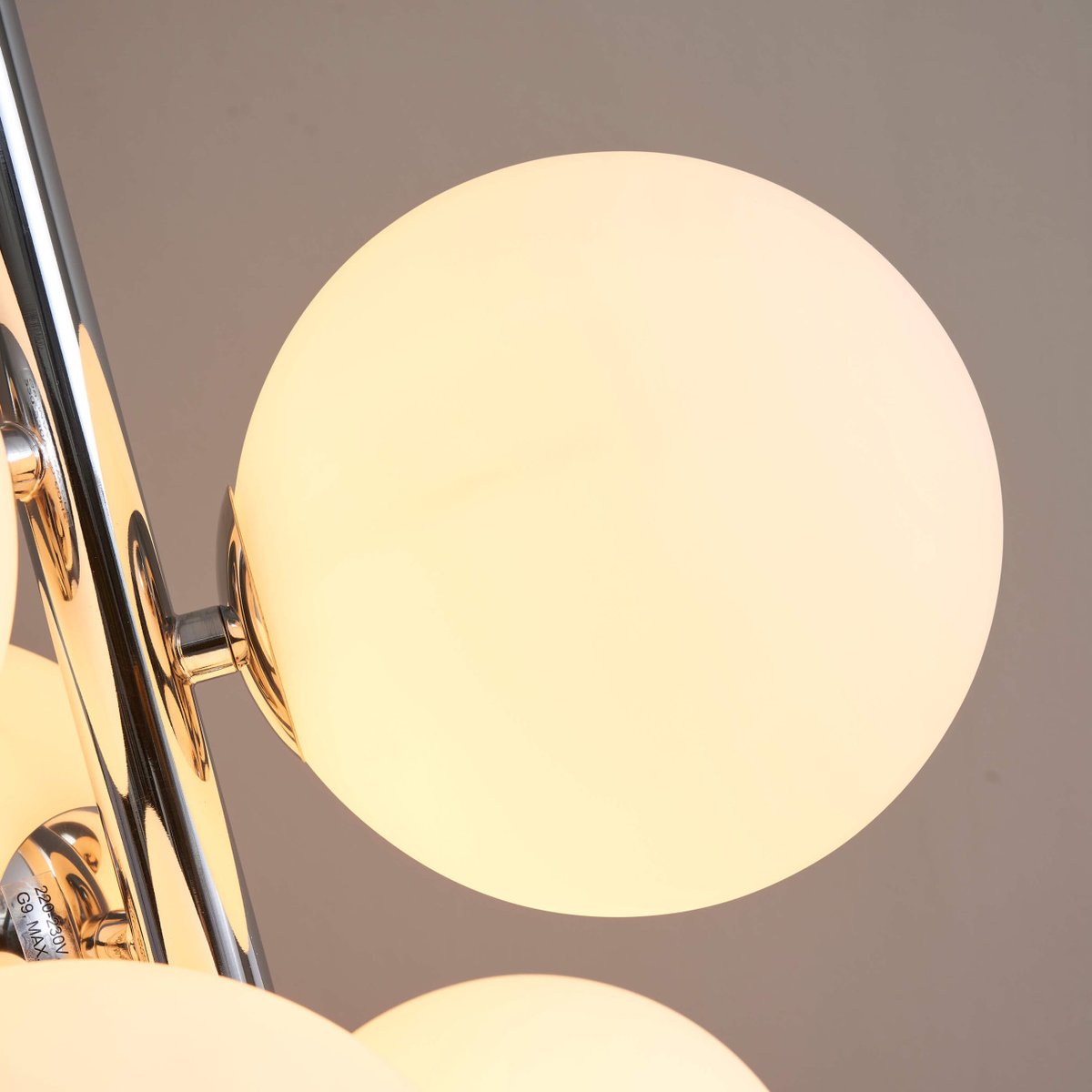 Lampadaire chromé à verres blancs - MELISSA blanc et argenté, KOSILUM