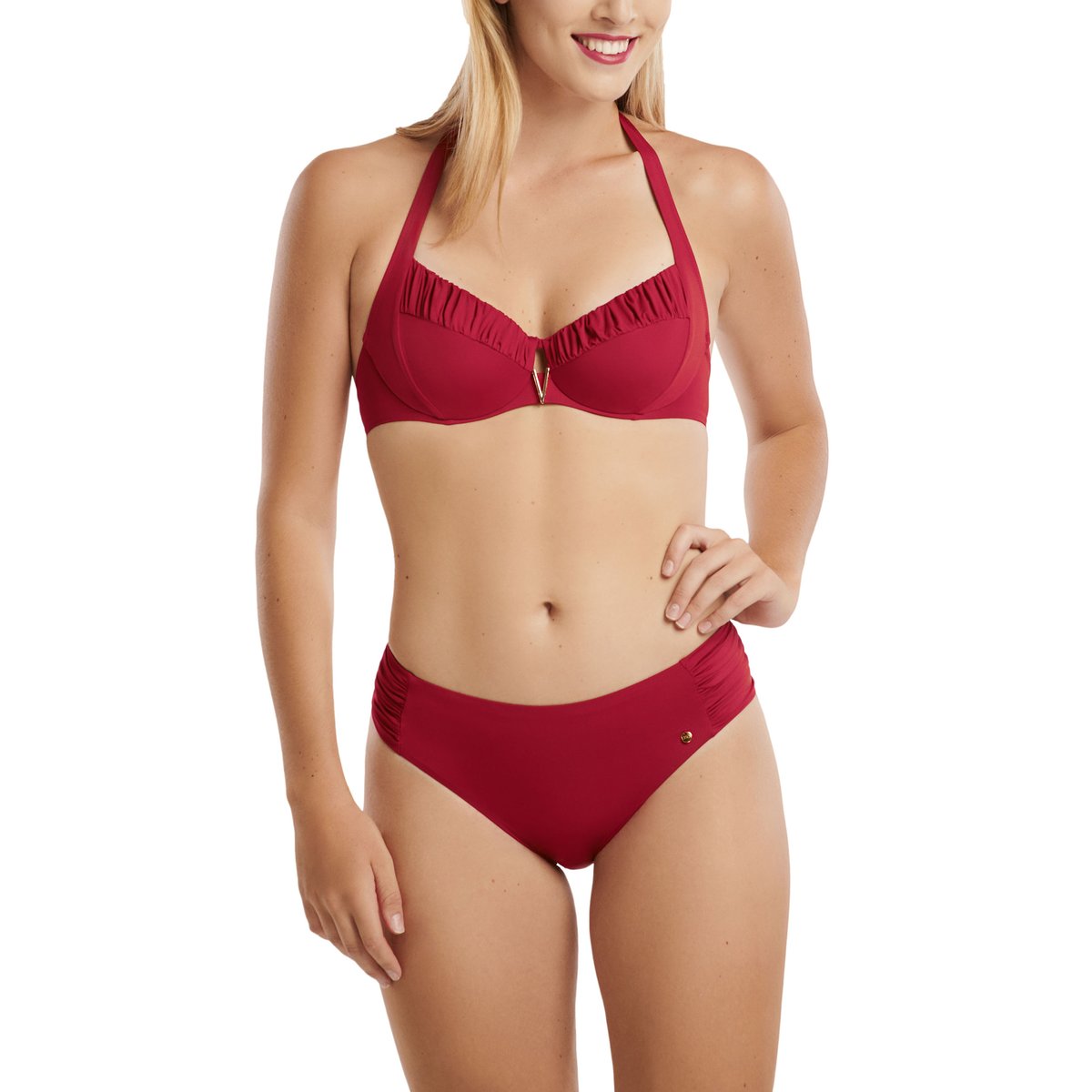 Haut maillot de bain armaturé dos nu Isola Rossa rouge, LISCA