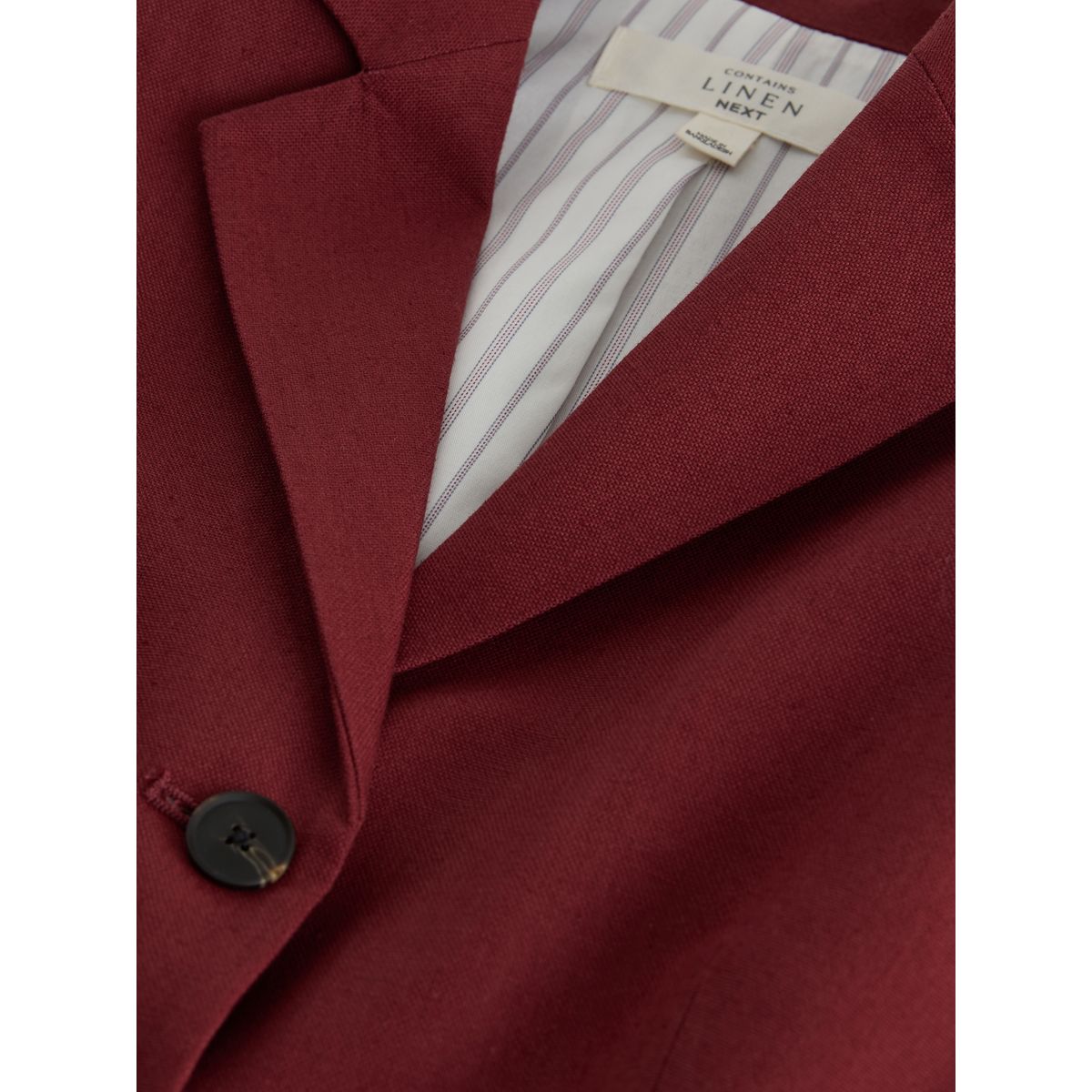Gilet de costume en lin majoritaire avec col marron rouille, NEXT