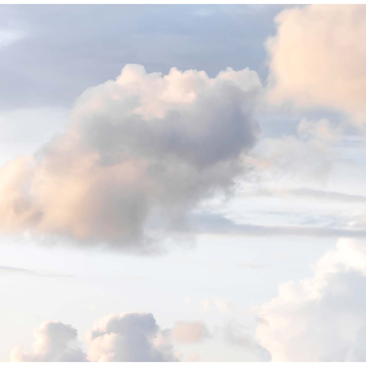 Papier peint nuages roses intissé, HEXOA