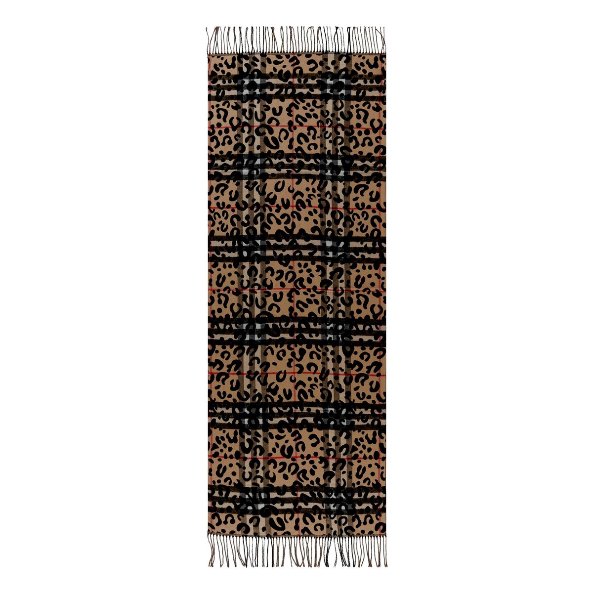Écharpe d'hiver à franges camel/black, BETTY BARCLAY