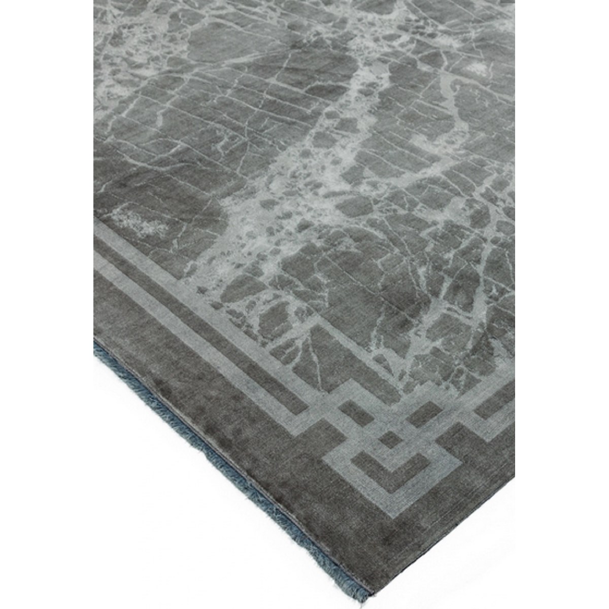 Tapis moderne tissé plat RAYA BORDER argent, NOVATREND