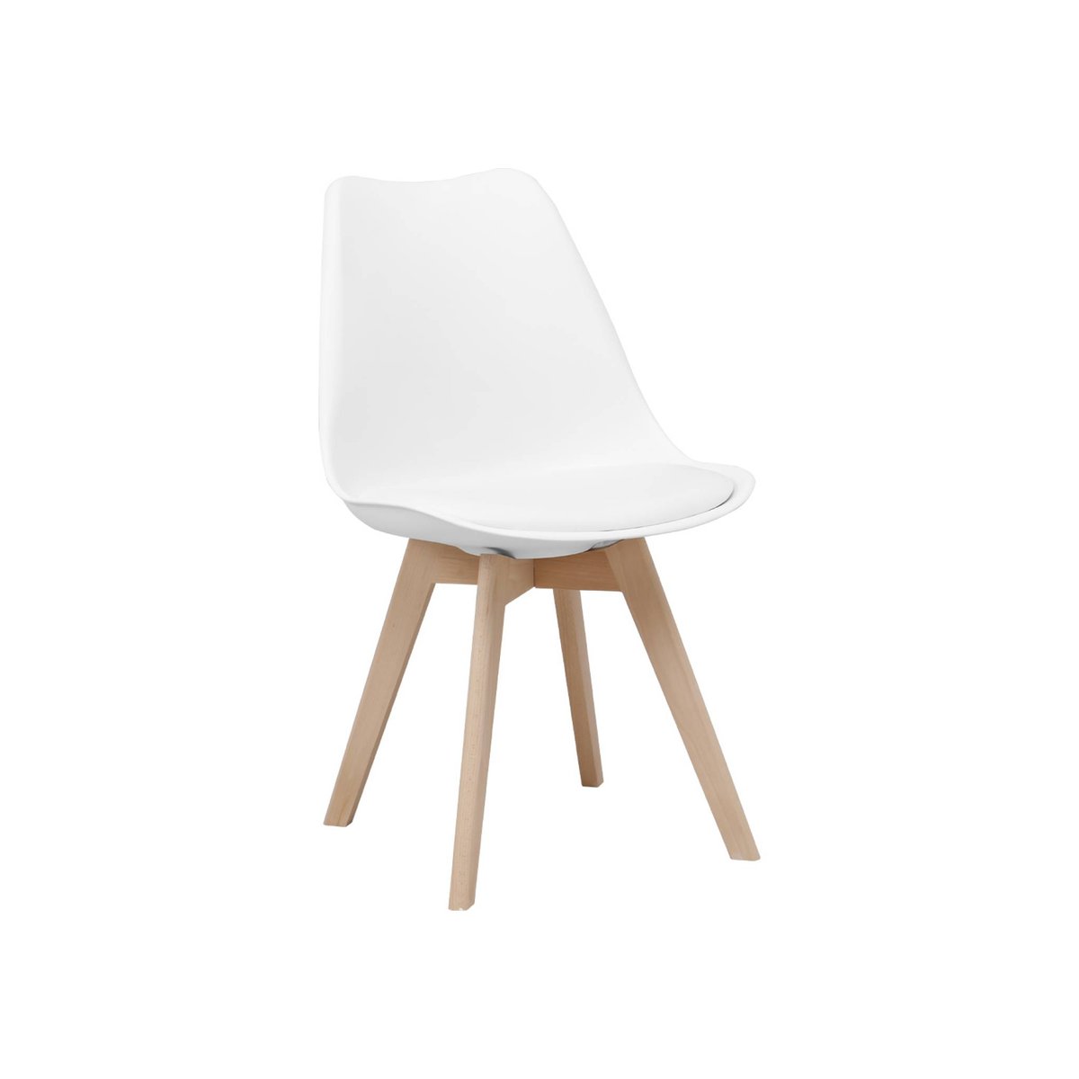 Ensemble table à manger scandinave pieds bois de hêtre 4 chaises HEDVIG 120X80CM blanc, SWEEEK