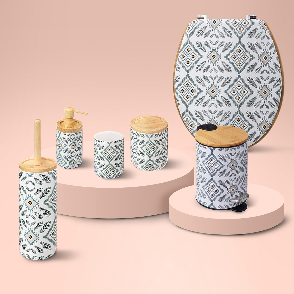 Distributeur à savon HAPACHE blanc et gris, 5FIVE SIMPLY SMART