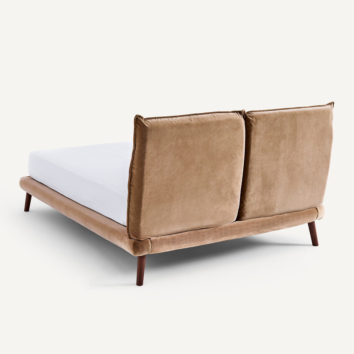 Fluwelen 2-persoons bed, Aurore, ontwerp Emmanuel Gallina zeemvel, AM.PM X EMMANUEL GALLINA