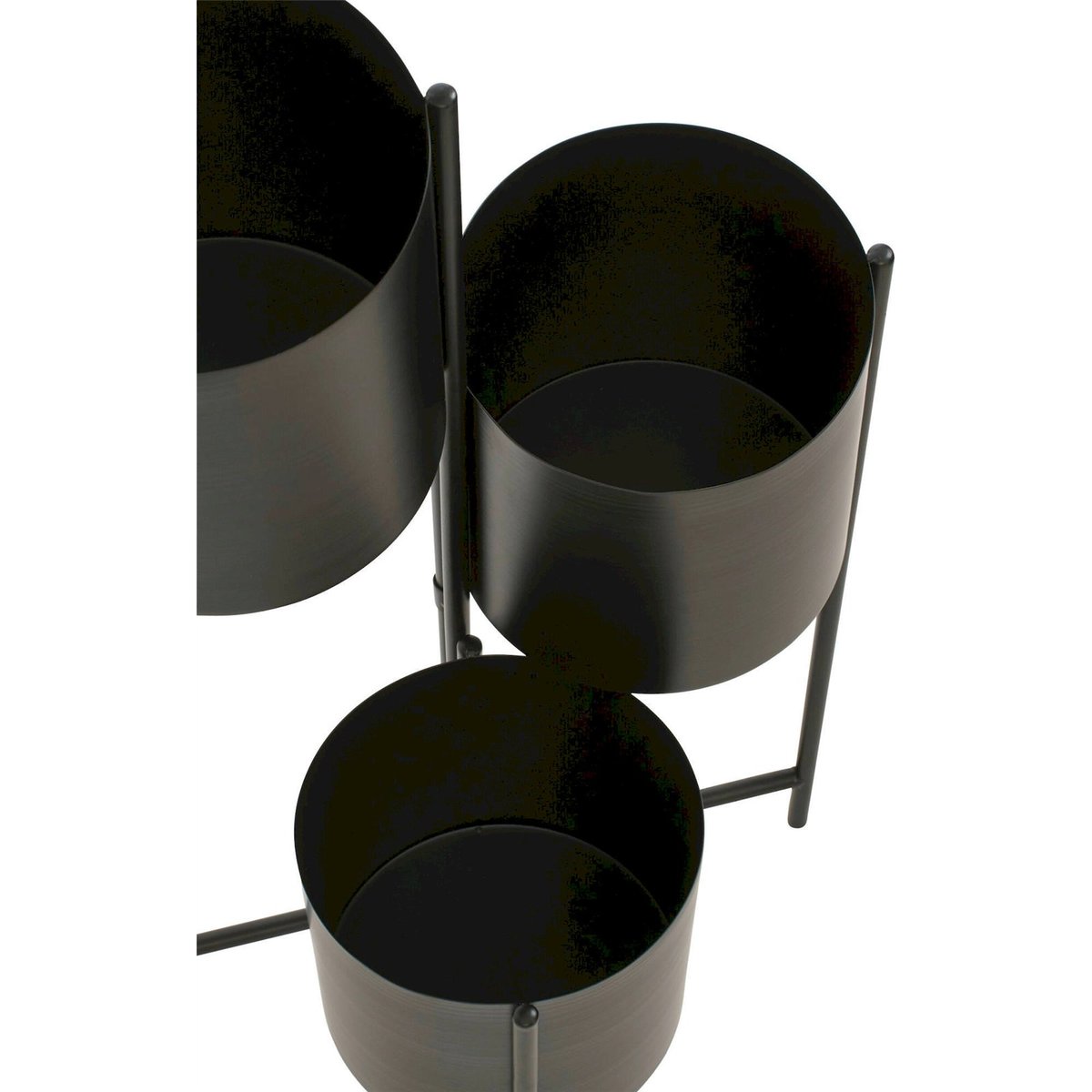 Cache-pot triple en métal, Lot de 3 noir, RECOLLECTION