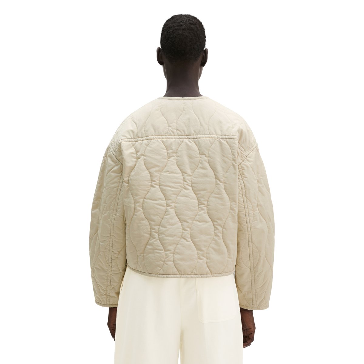 Veste matelassée en coton relaxed en twill hydrofuge beige, MARC O'POLO