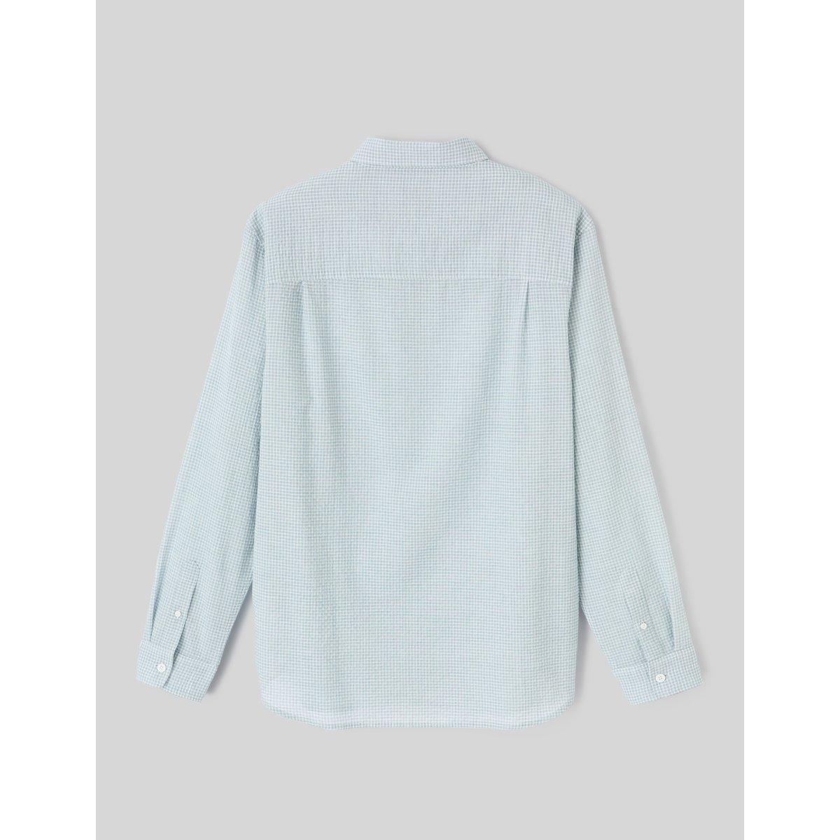 Chemise à carreaux seersucker bleu foncé, BZB