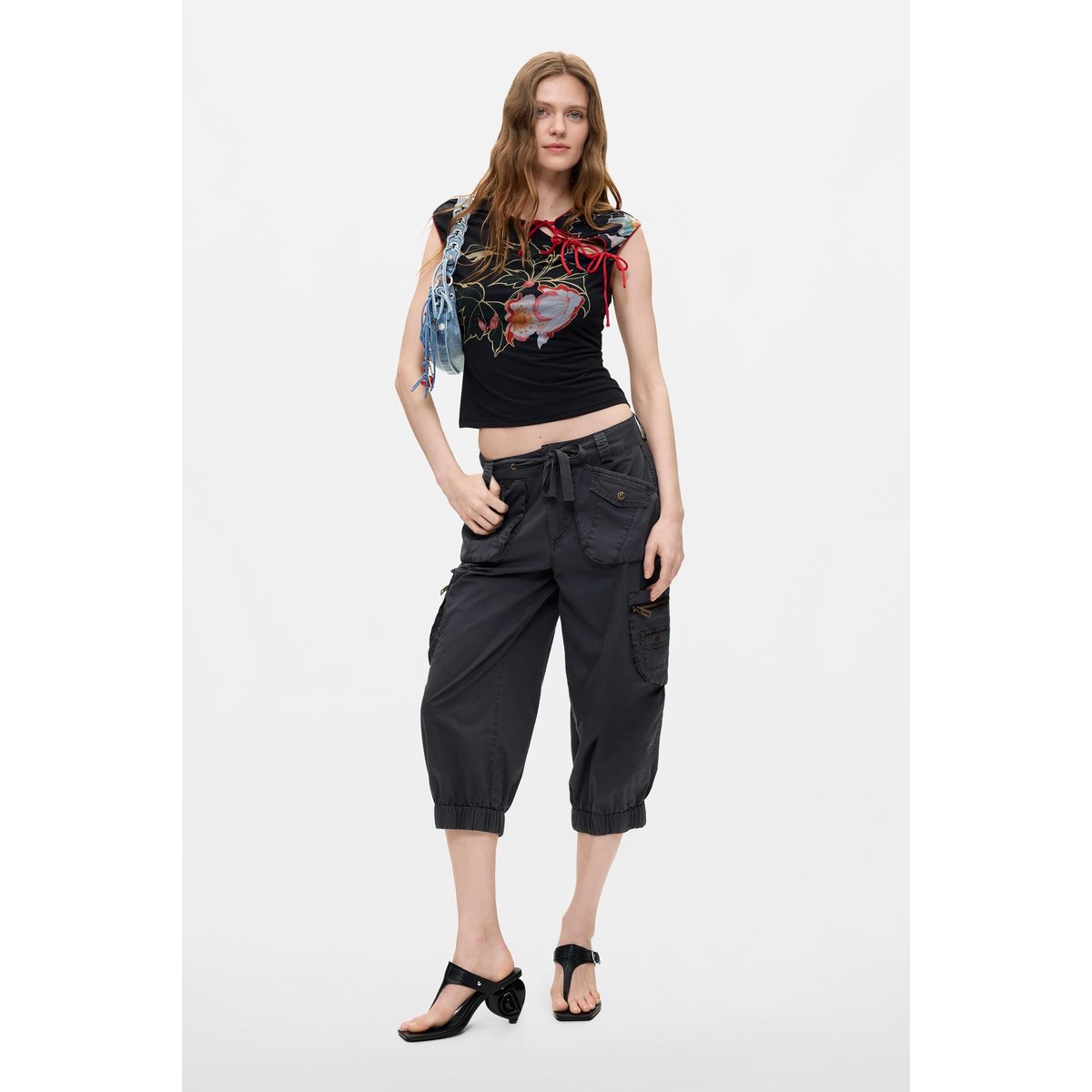 T-shirt oriental imprimé noir, DESIGUAL