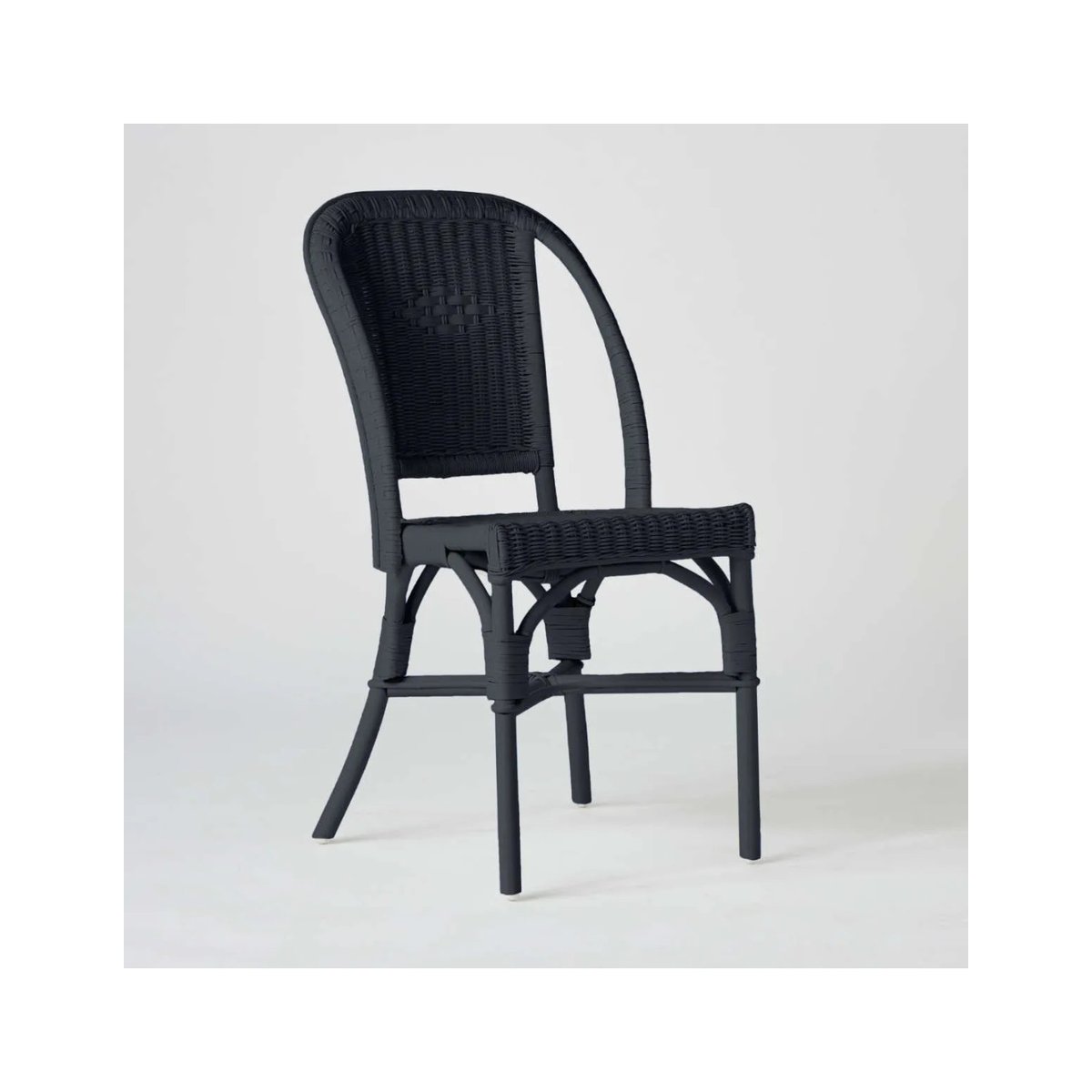 Chaise en rotin PRIMAVERA laqué bleu azur noir, KOK