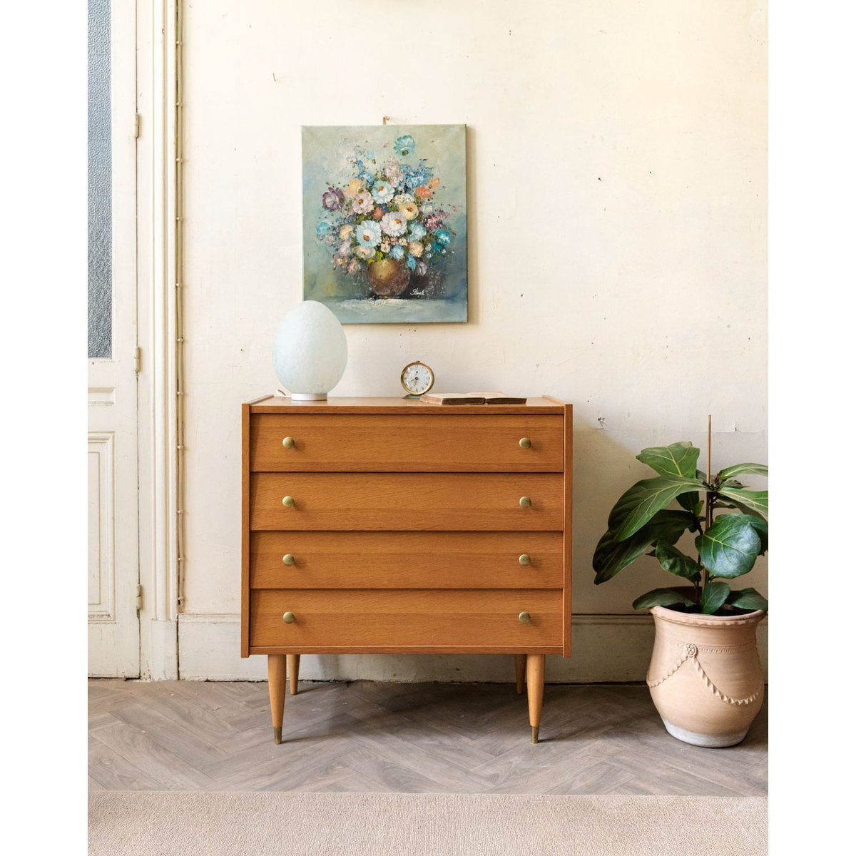 Commode Olga N°471 - Bon état bois clair, DEBONGOUT