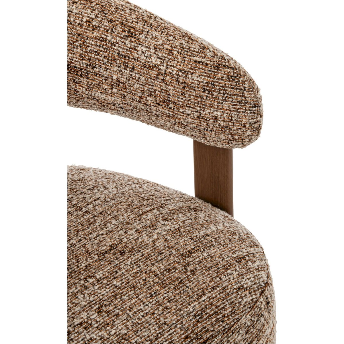 Fauteuil enveloppant en tissu marron, RECOLLECTION