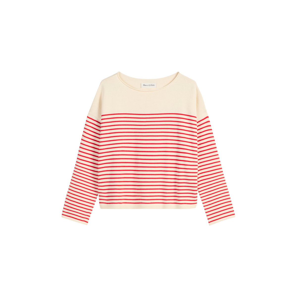 Pull milleraies loose en pur coton bio rouge, MARC O'POLO