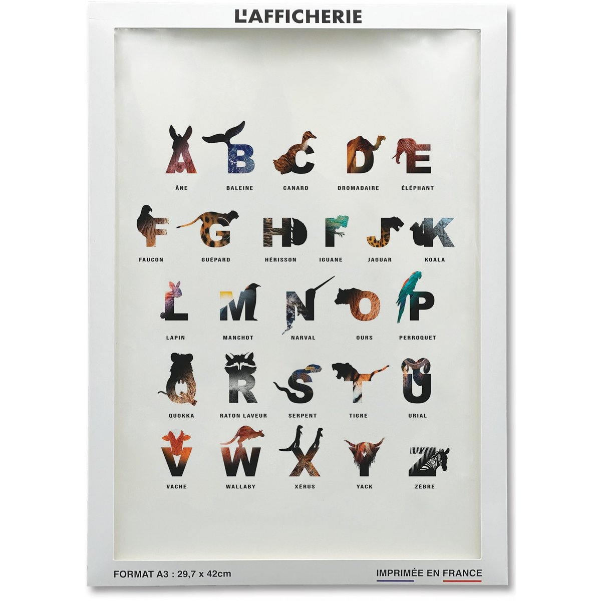 Affiche Alphabet des enfants blanc, L'AFFICHERIE