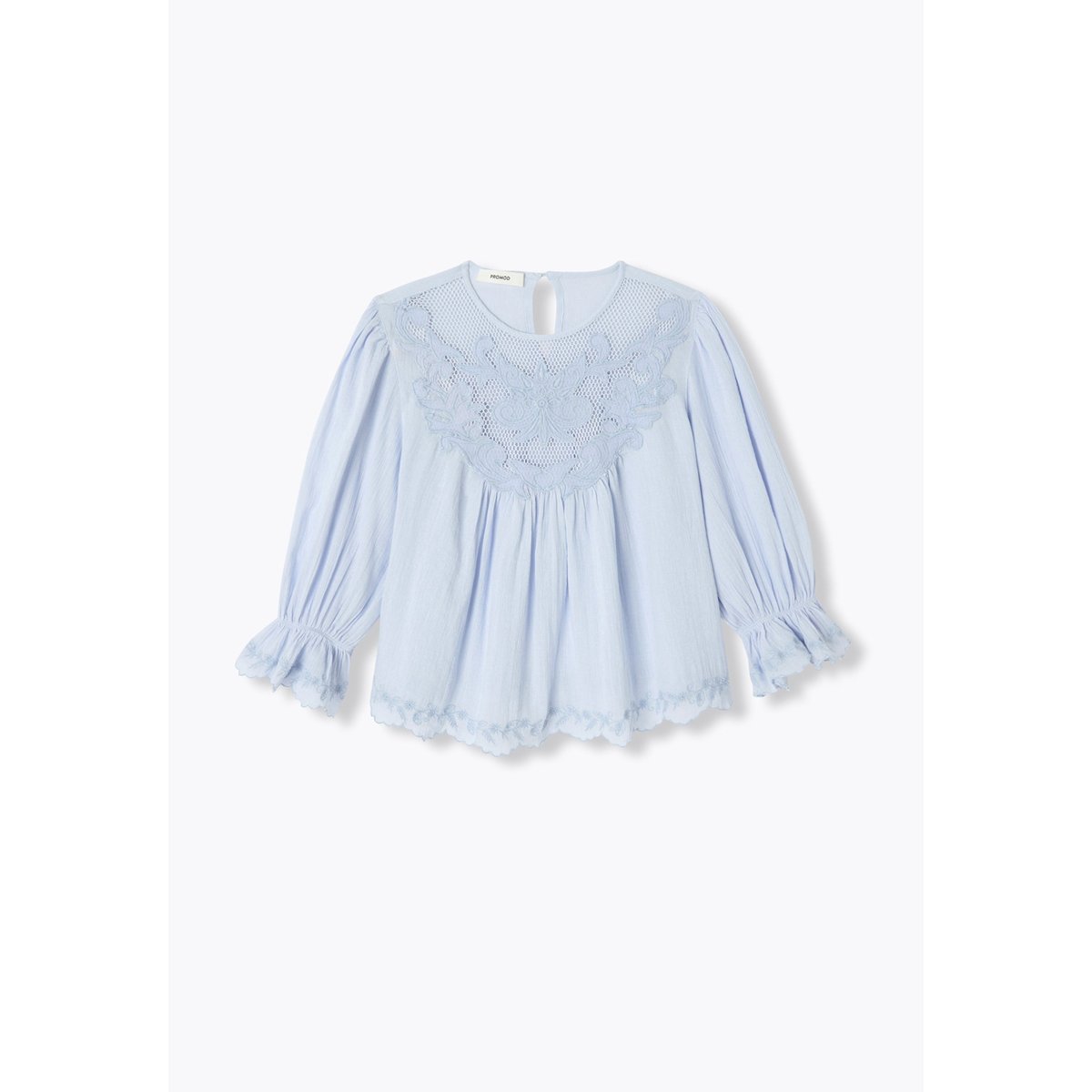 Blouse romantique brodée ecru, PROMOD