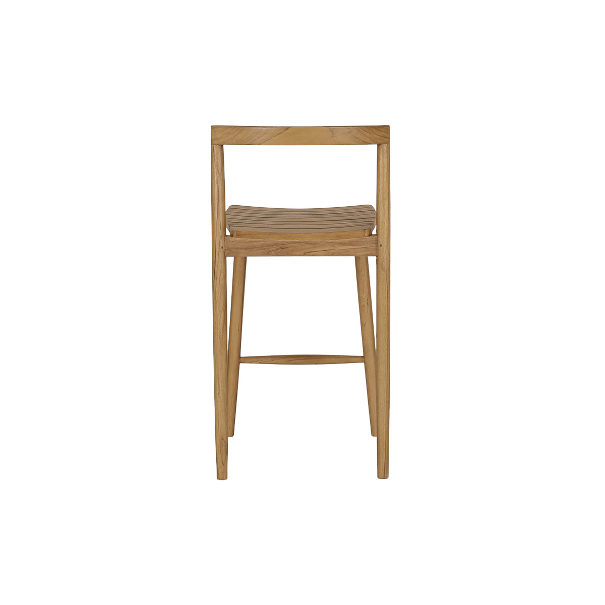 Tabourets de jardin empilables en bois teck massif H70 cm (lot de 2) OMBAK couleur unique, MILIBOO