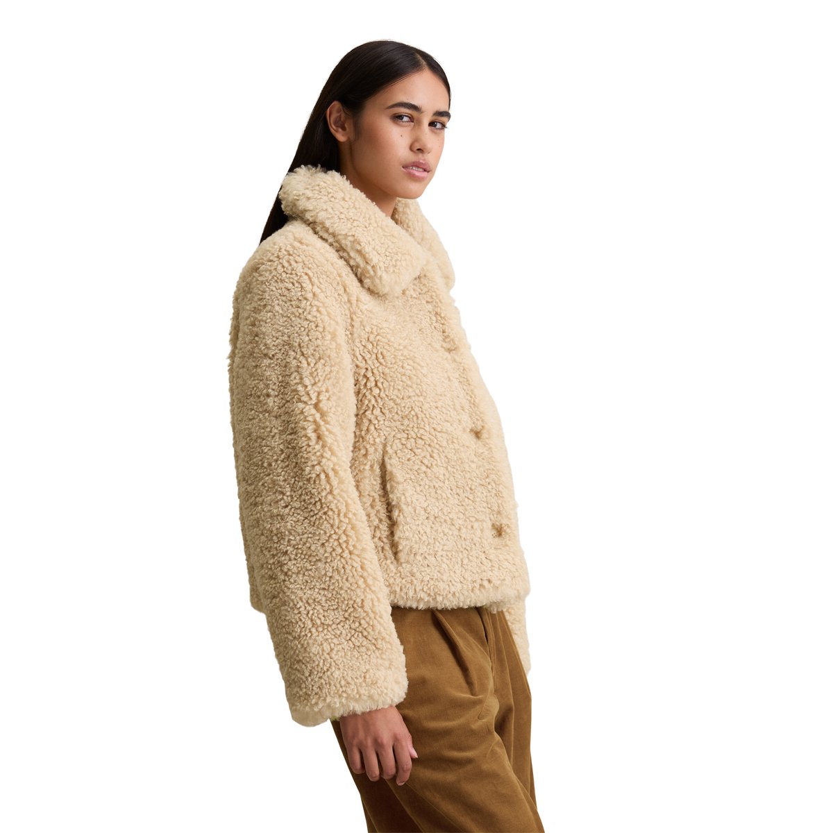 Veste en peluche régulière en peluche douce Curly blanc naturel, MARC O’POLO DENIM