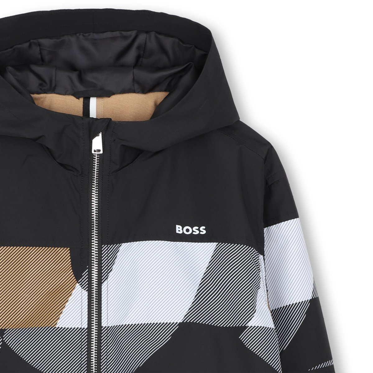Blouson à capuche black, BOSS KIDSWEAR