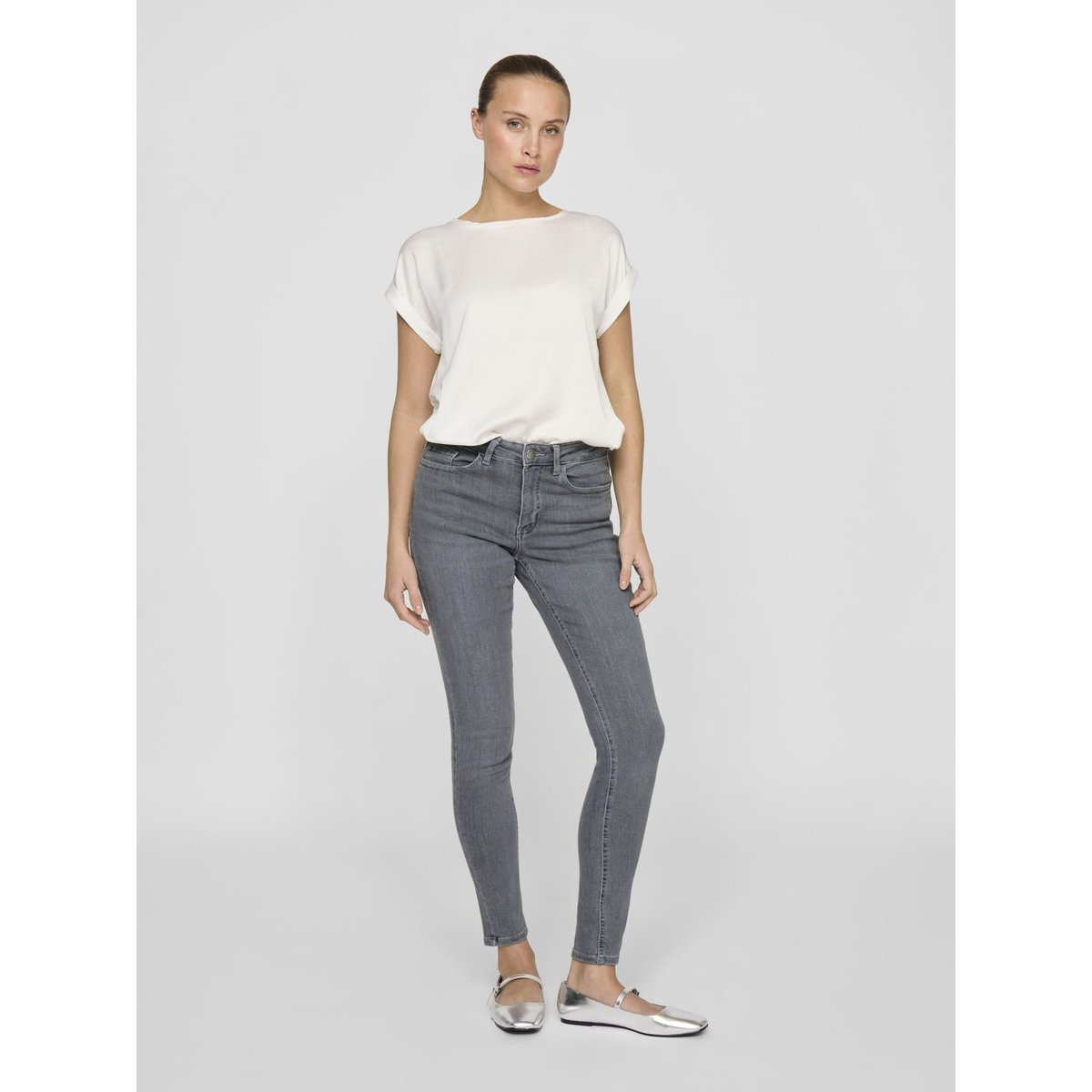Jean Skinny light grey denim, VILA