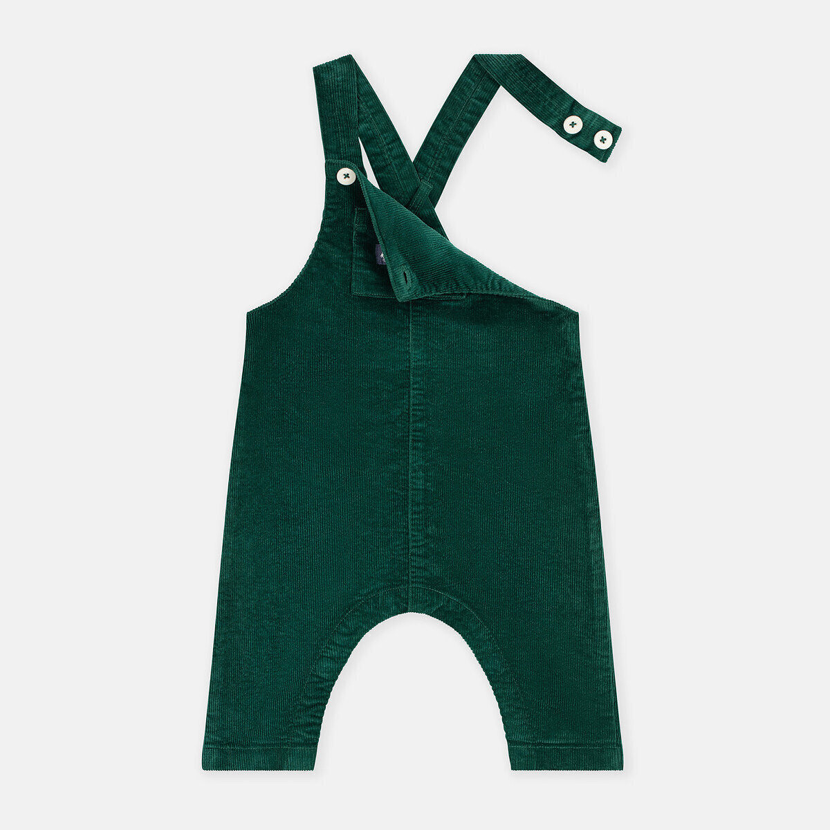 Salopette en velours côtelé bleu marine, PETIT BATEAU