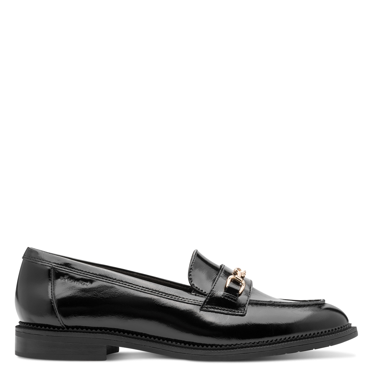 Slipper en cuir noir, TAMARIS
