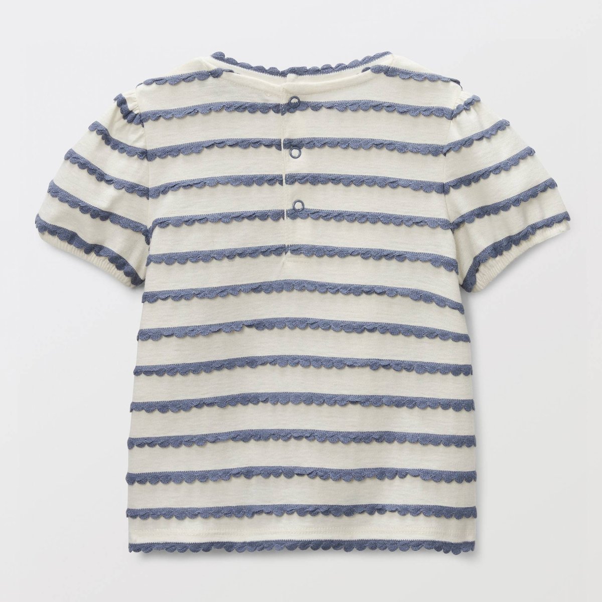 T-shirt manches courtes fantaisie en coton BIO GOTS pierre bleue, BOUT'CHOU