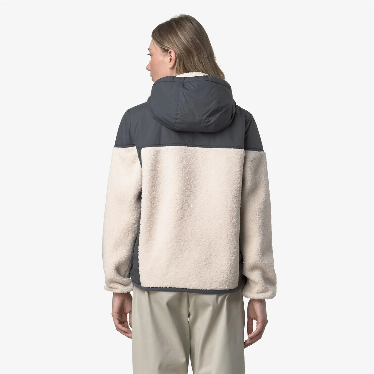 Veste en sherpa unisexe LE VRAI 4.0 SAMSON ORSETTO gris/écru, K-WAY