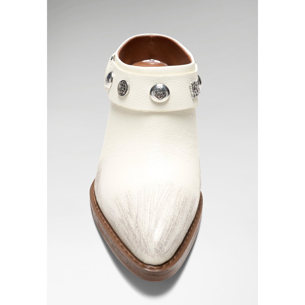 Bottes En Cuir Véritable Sashlin blanc, GUESS