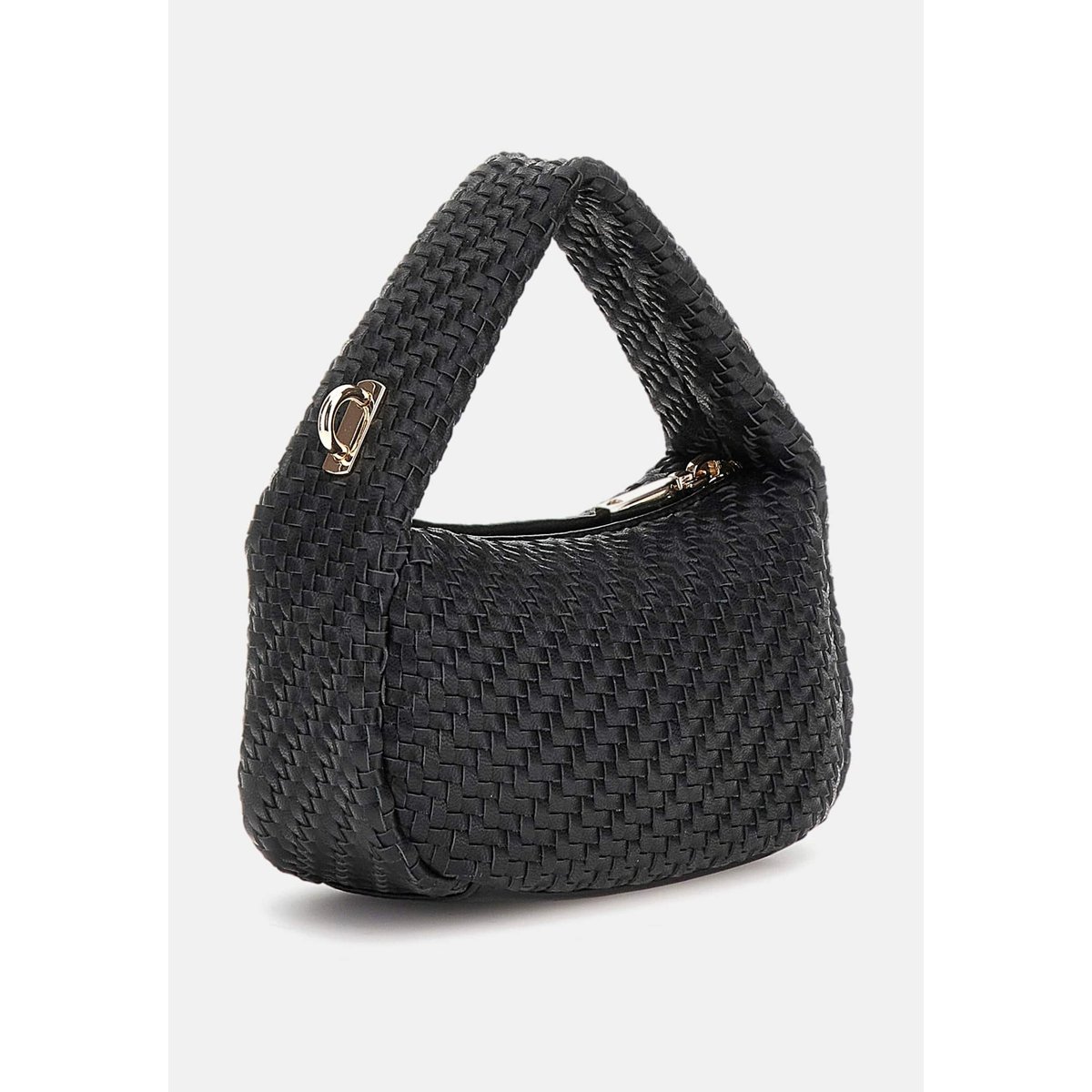 Mini Sac Hobo Francy Tressé noir, GUESS