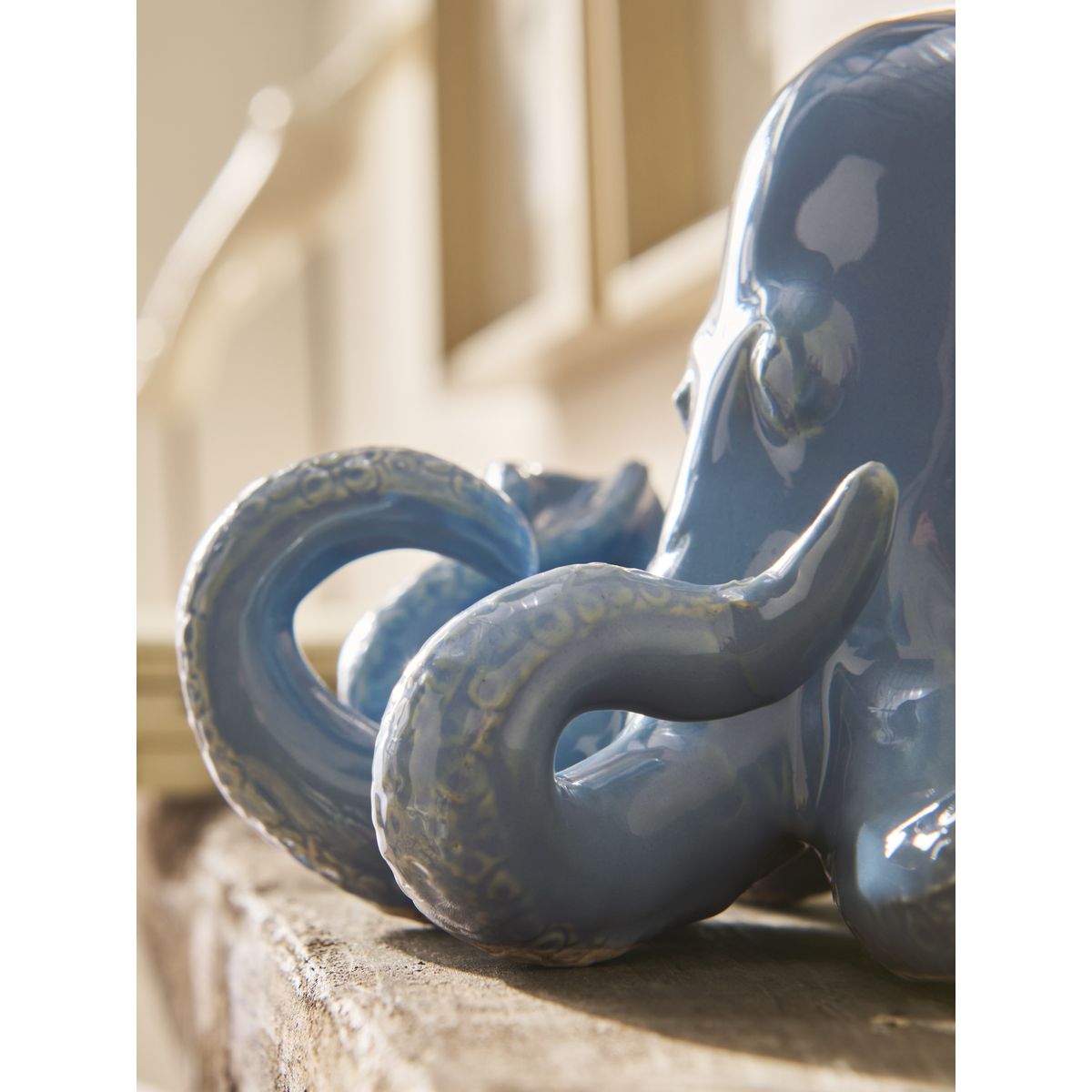 Décoration octopus en céramique bleu, NEXT