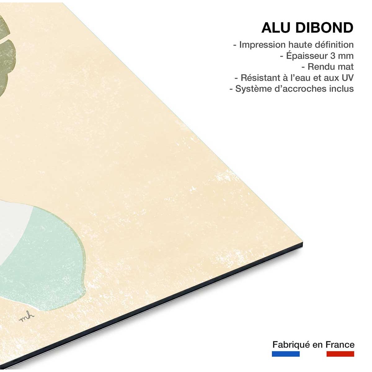 Tableau fleurs Monstera blush tableau alu dibond, HEXOA