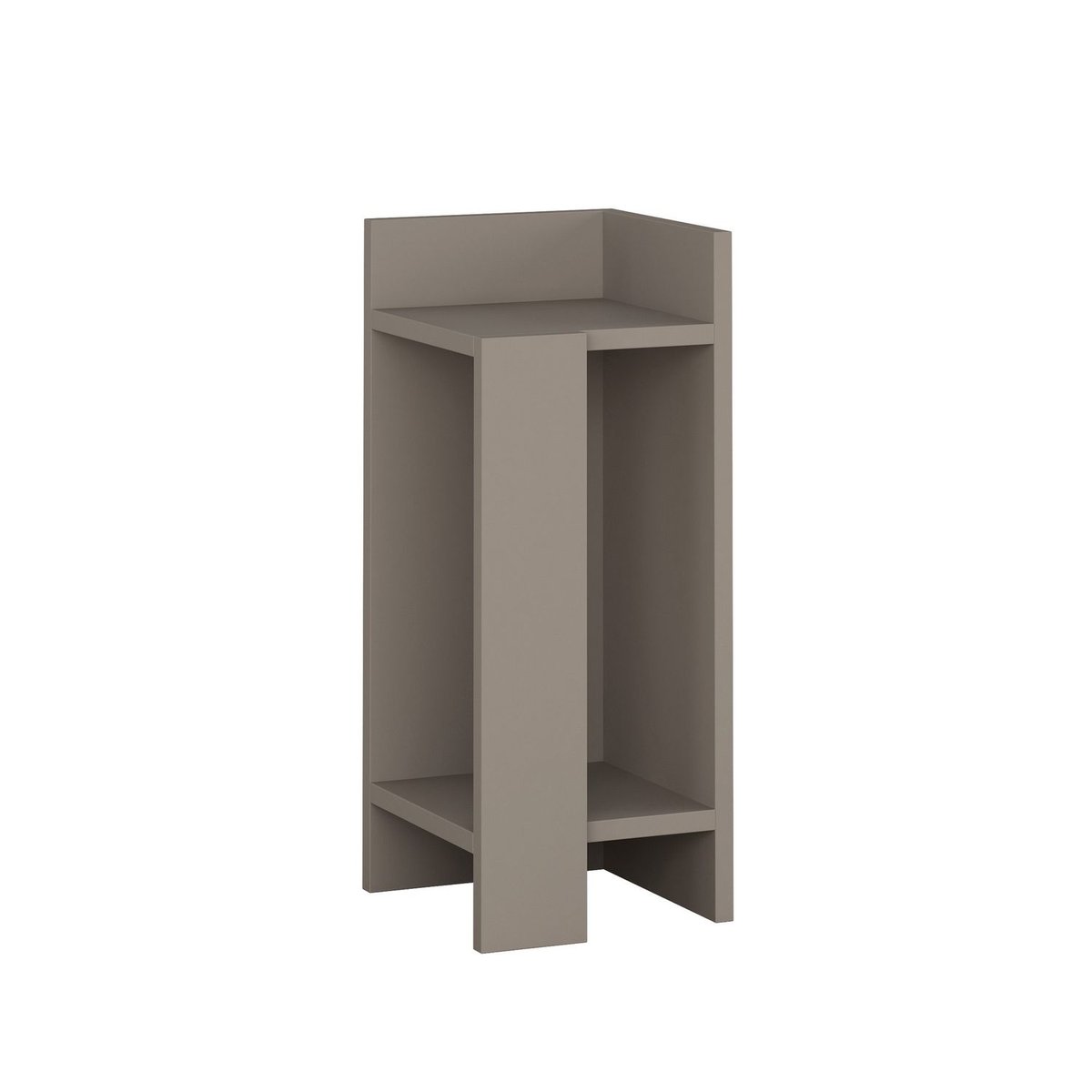 Table de chevet d'angle droit 2 niveaux ELOS taupe, TOILINUX