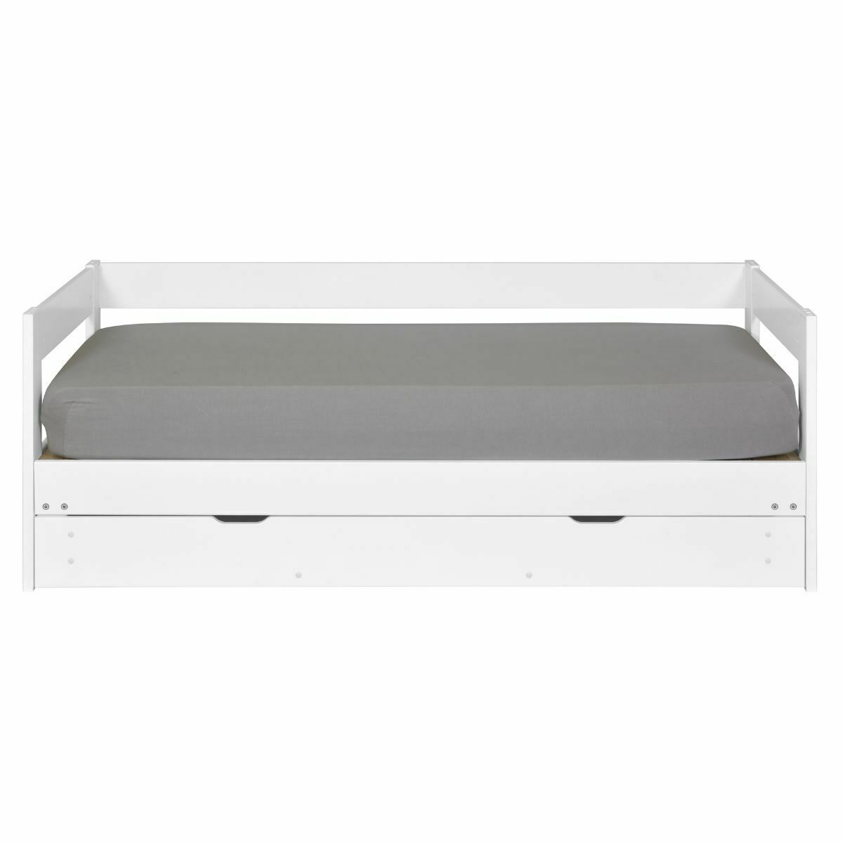 lit banquette gigogne avec tiroir Bois massif  RAVI blanc, AKITEN RETAIL