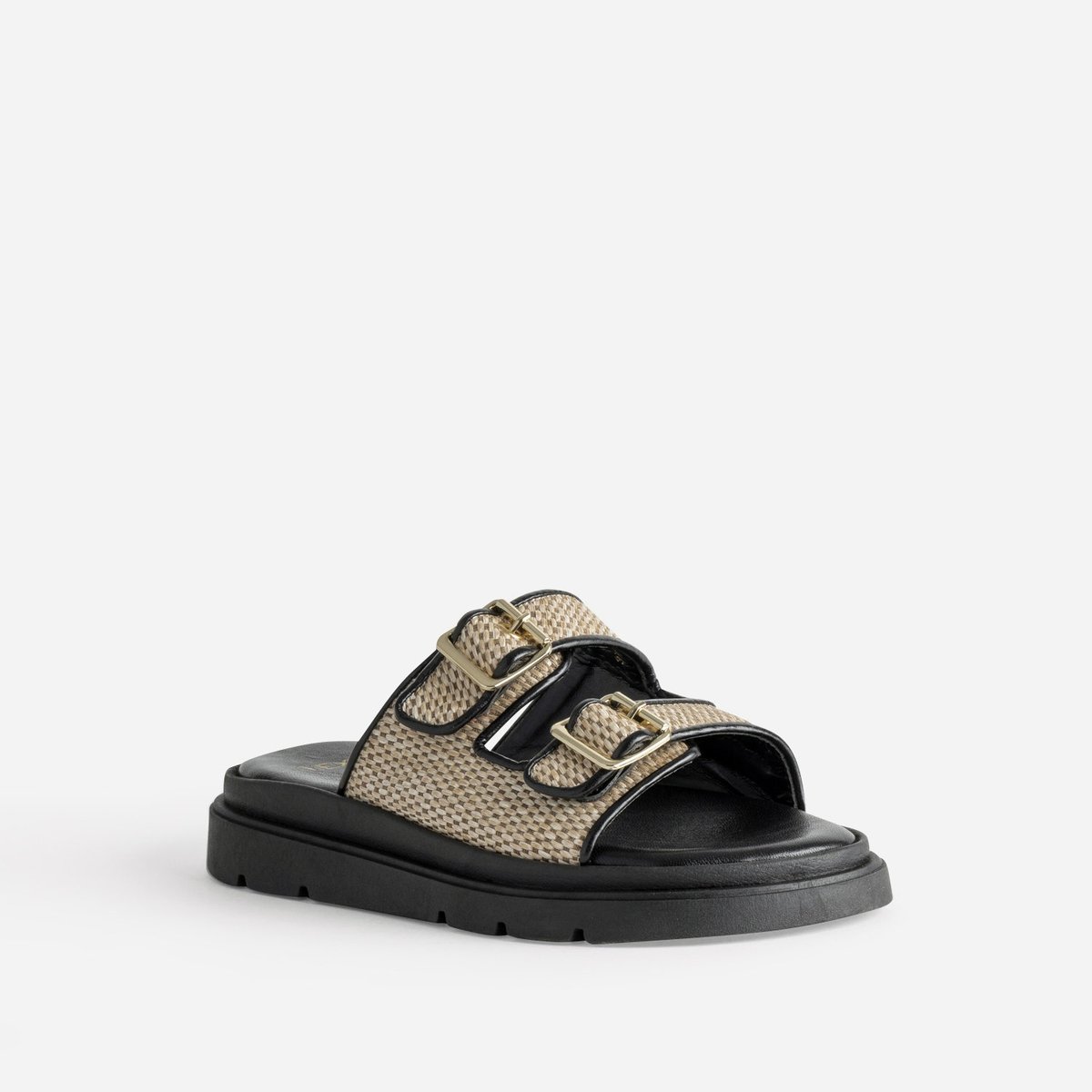 Mule MAUREEN beige/noir, TEXTO