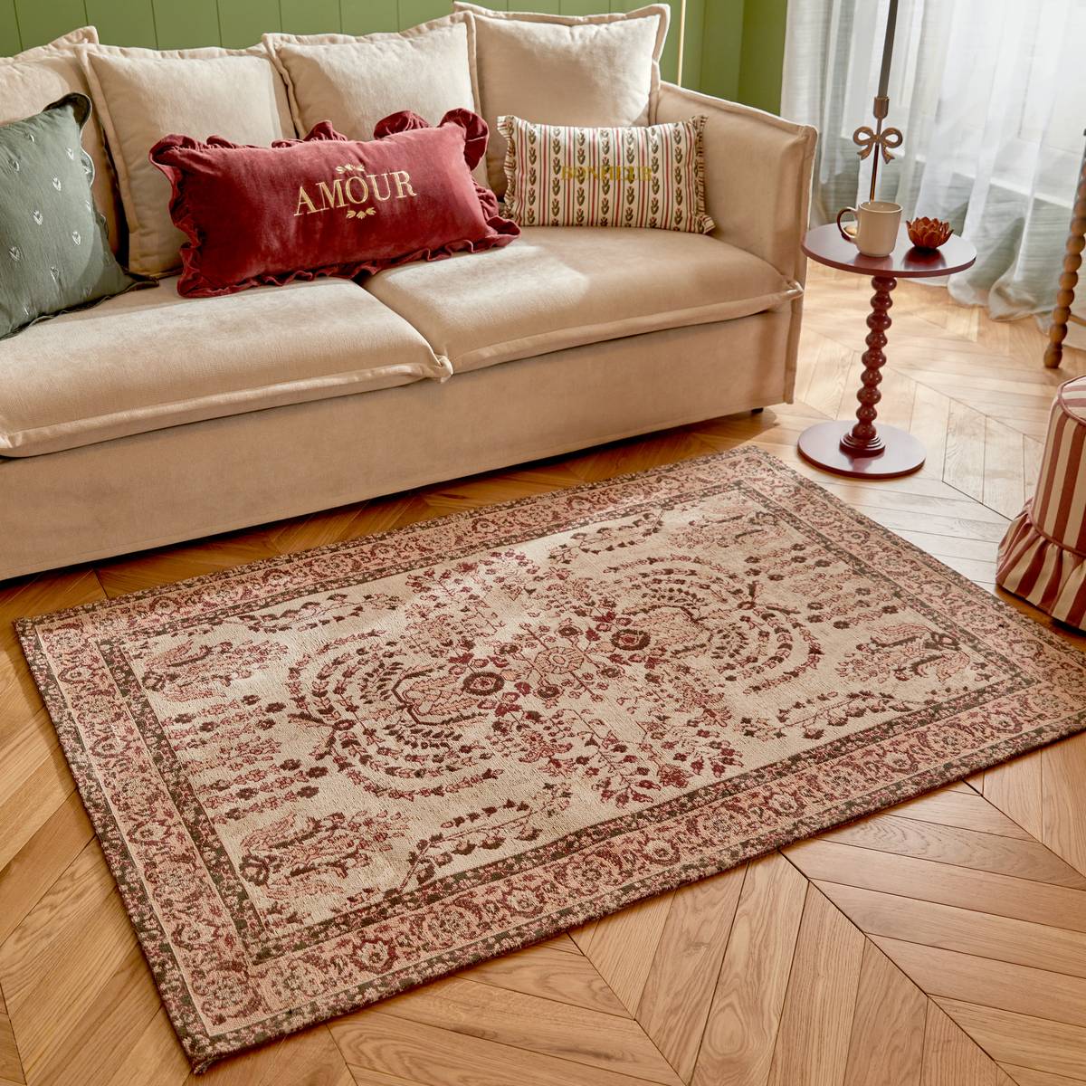 Tapis rectangulaire MONA rose clair, ATMOSPHERA