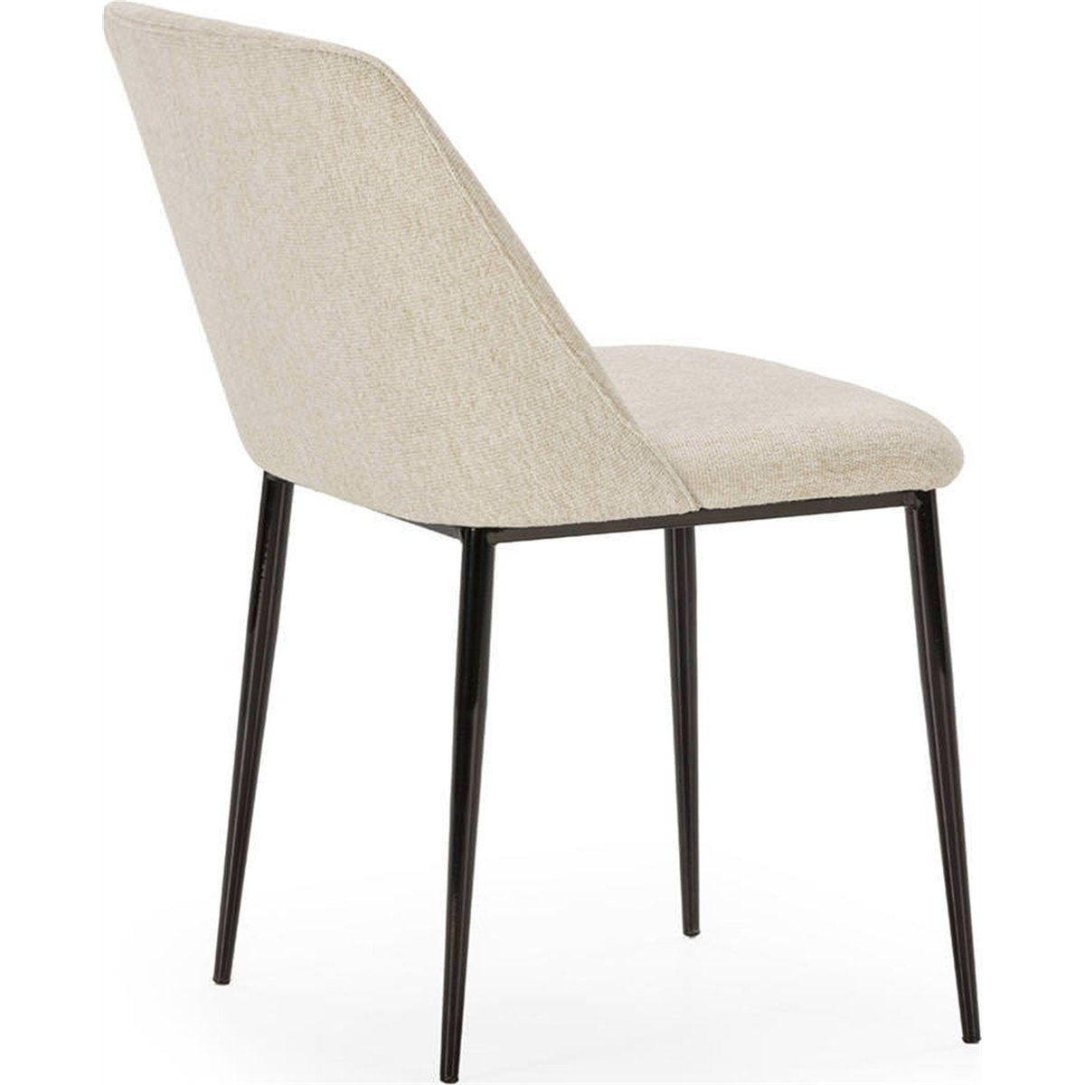 Chaise en tissu texturé et métal beige et noir, RECOLLECTION
