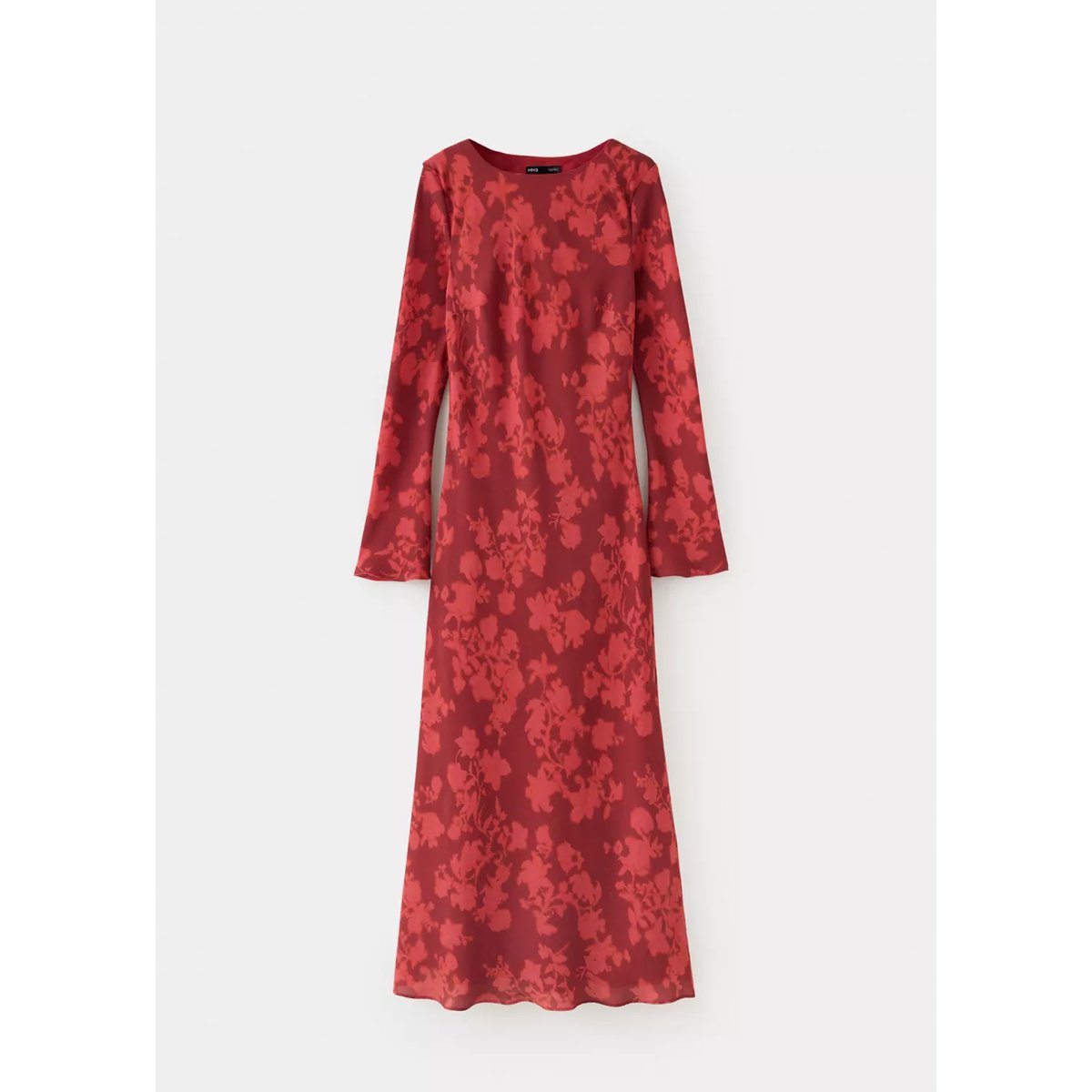 Robe fluide imprimée rouge, MANGO