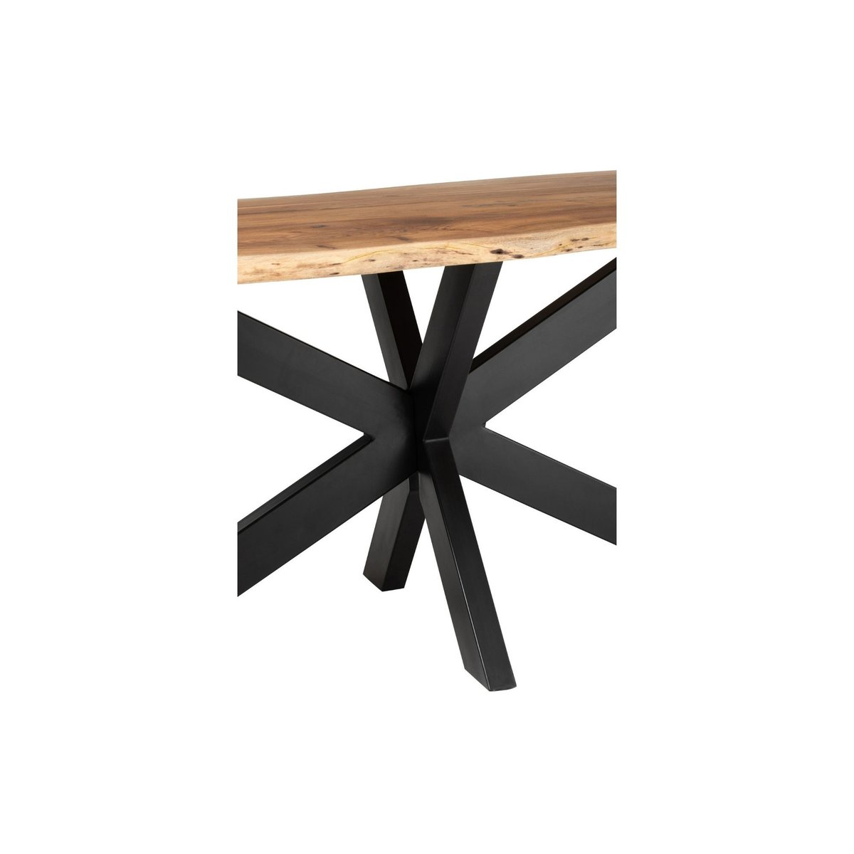 Table de salle à manger rectangulaire en acacia et métal noir L200 - EDGAR acacia naturel, HELLIN, DEPUIS 1862