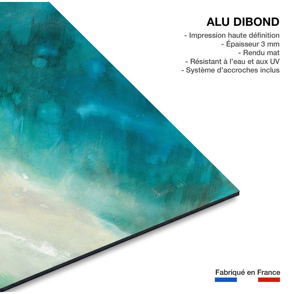 Tableau deco Plage bleue tableau alu dibond, HEXOA