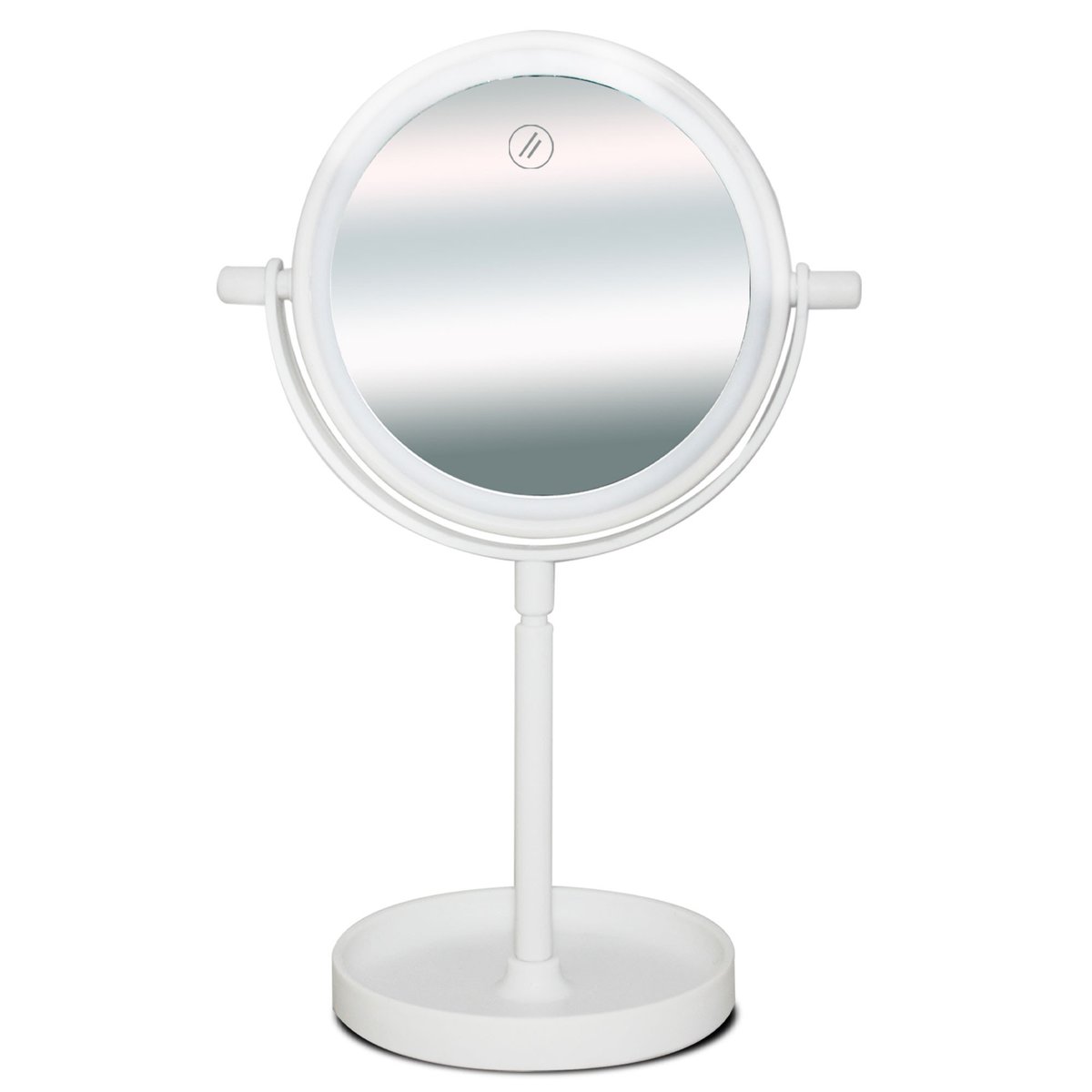 Miroir lumineux led orientable sur pied blanc blanc, WADIGA